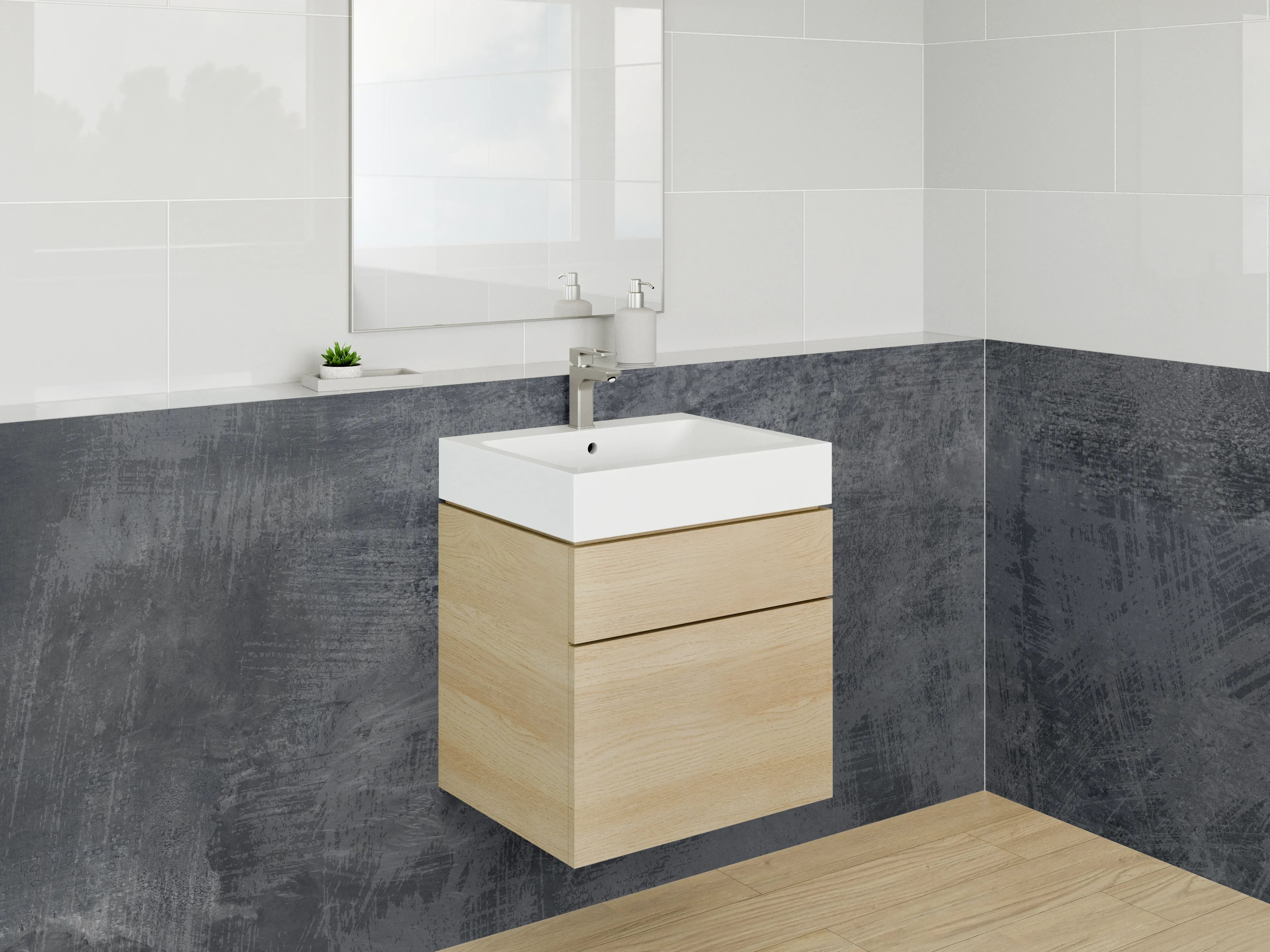 Waschbecken-Rückwand - Dunkle Schiefer-Optik für Bad & Küche