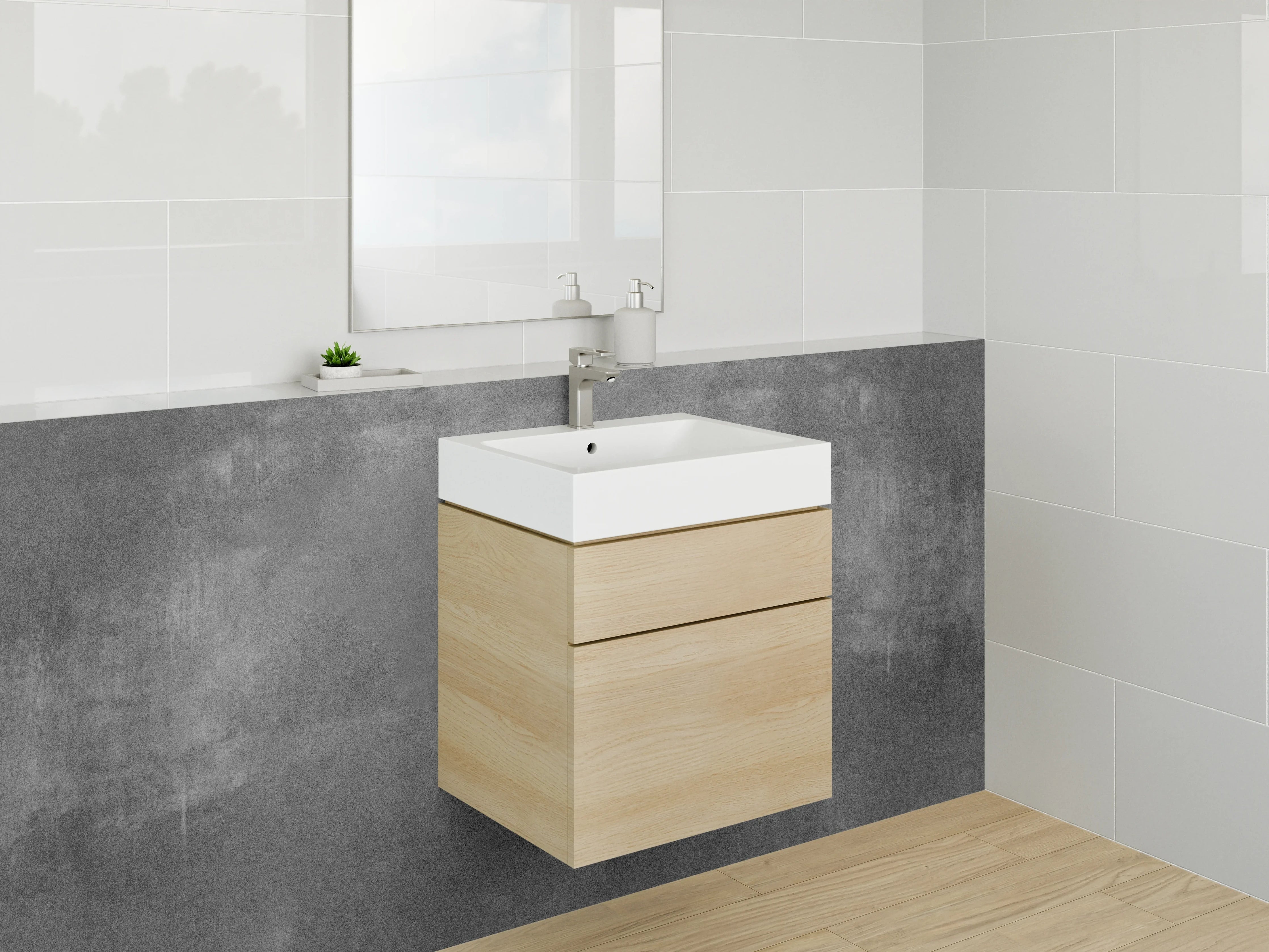 Waschbecken-Rückwand - Dunkle Steinstruktur als Kunst-Design