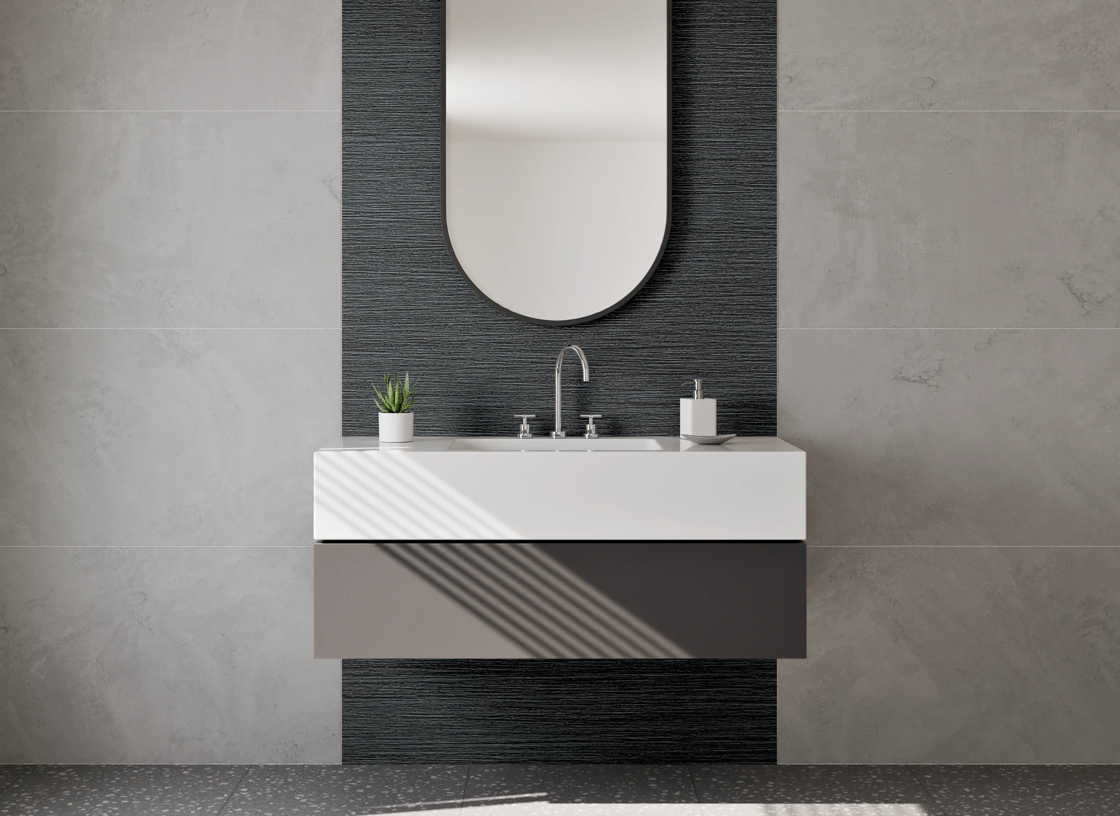Waschbecken-Rückwand - Dunkles Schiefer-Design modern