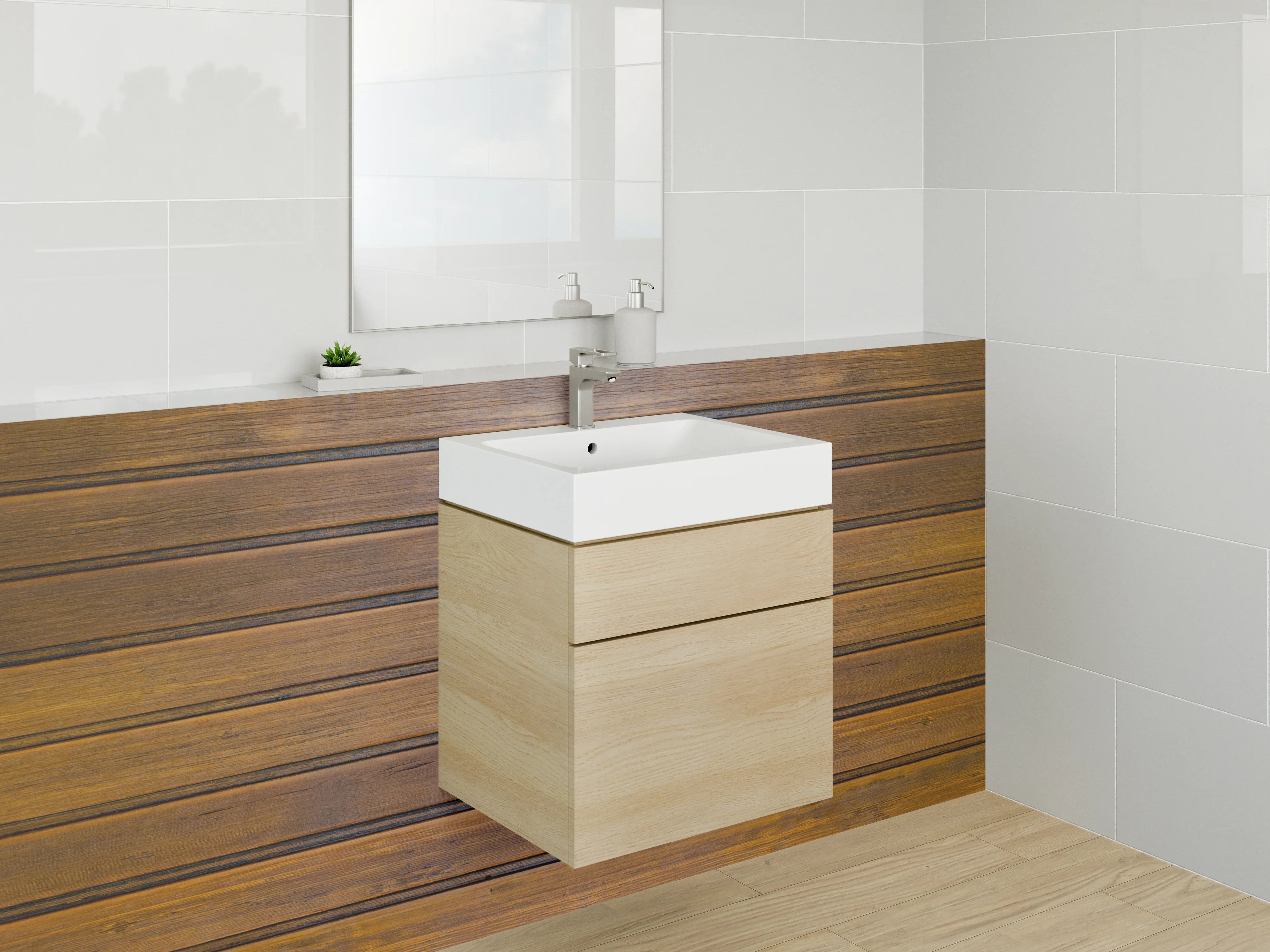 Waschbecken-Rückwand - Edle Holzoptik für Deine Küche