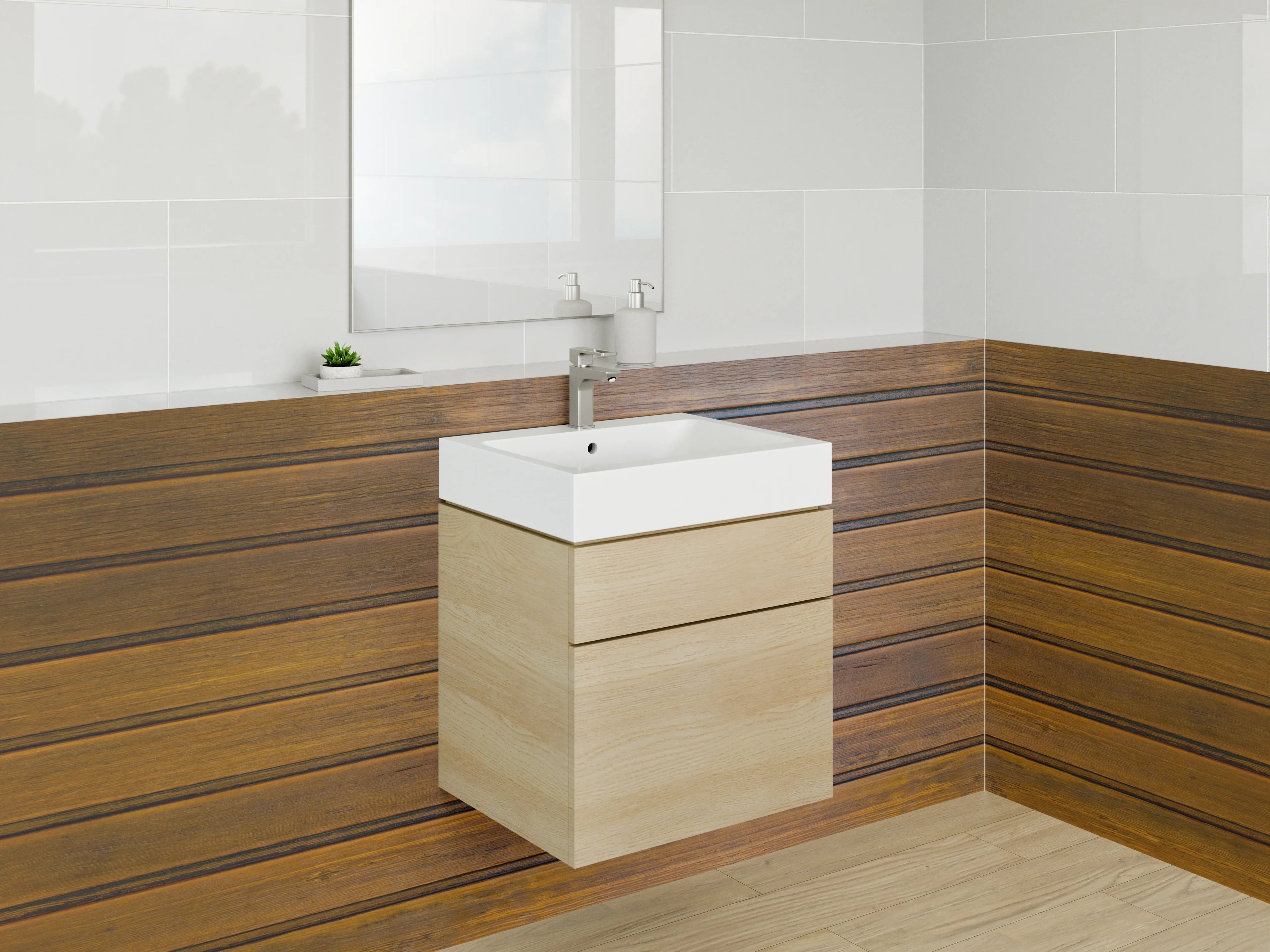 Waschbecken-Rückwand - Edle Holzoptik für Deine Küche