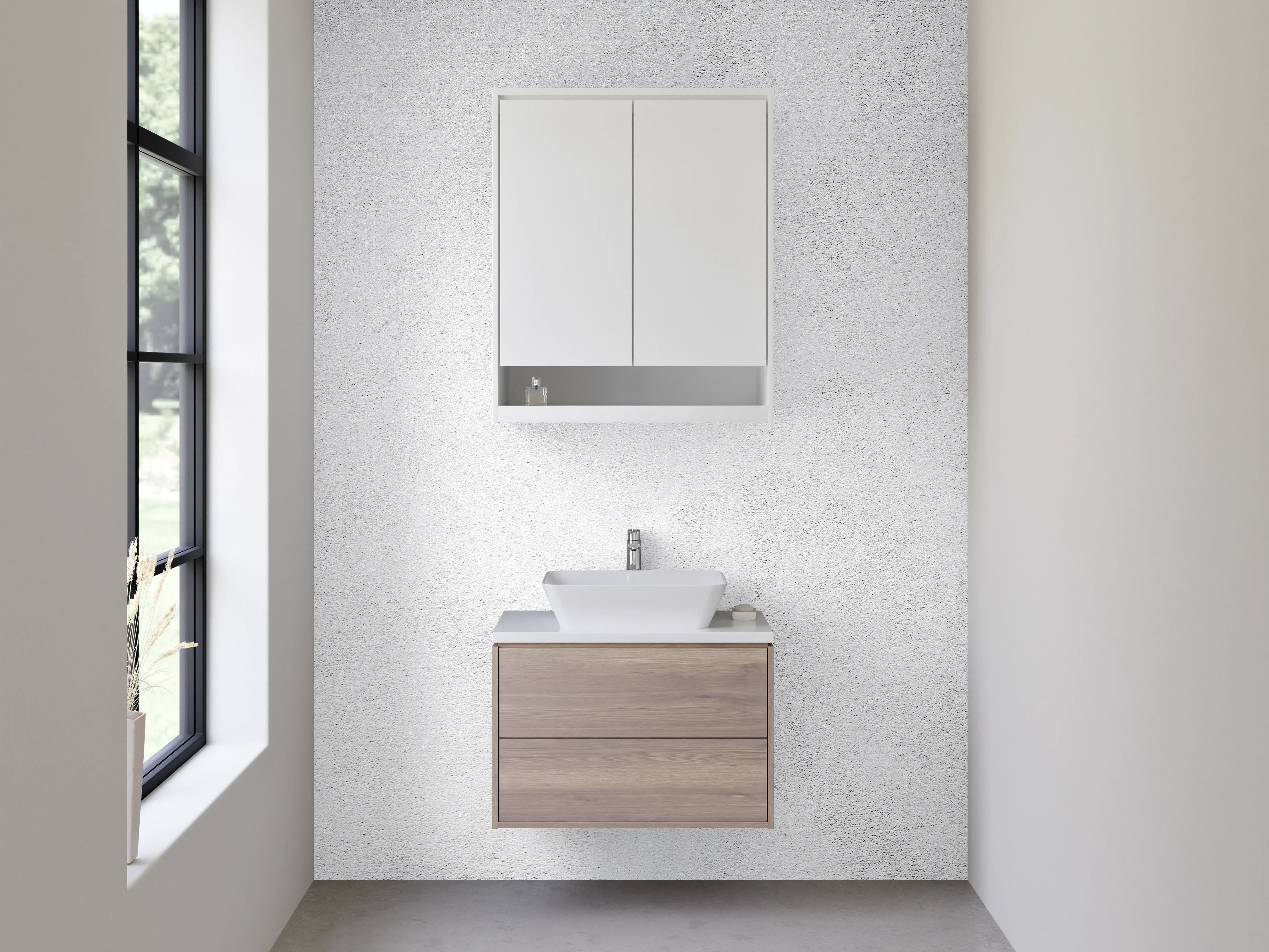 Waschbecken-Rückwand - Edle Weiß-Grau-Marmoroptik für Rückwände