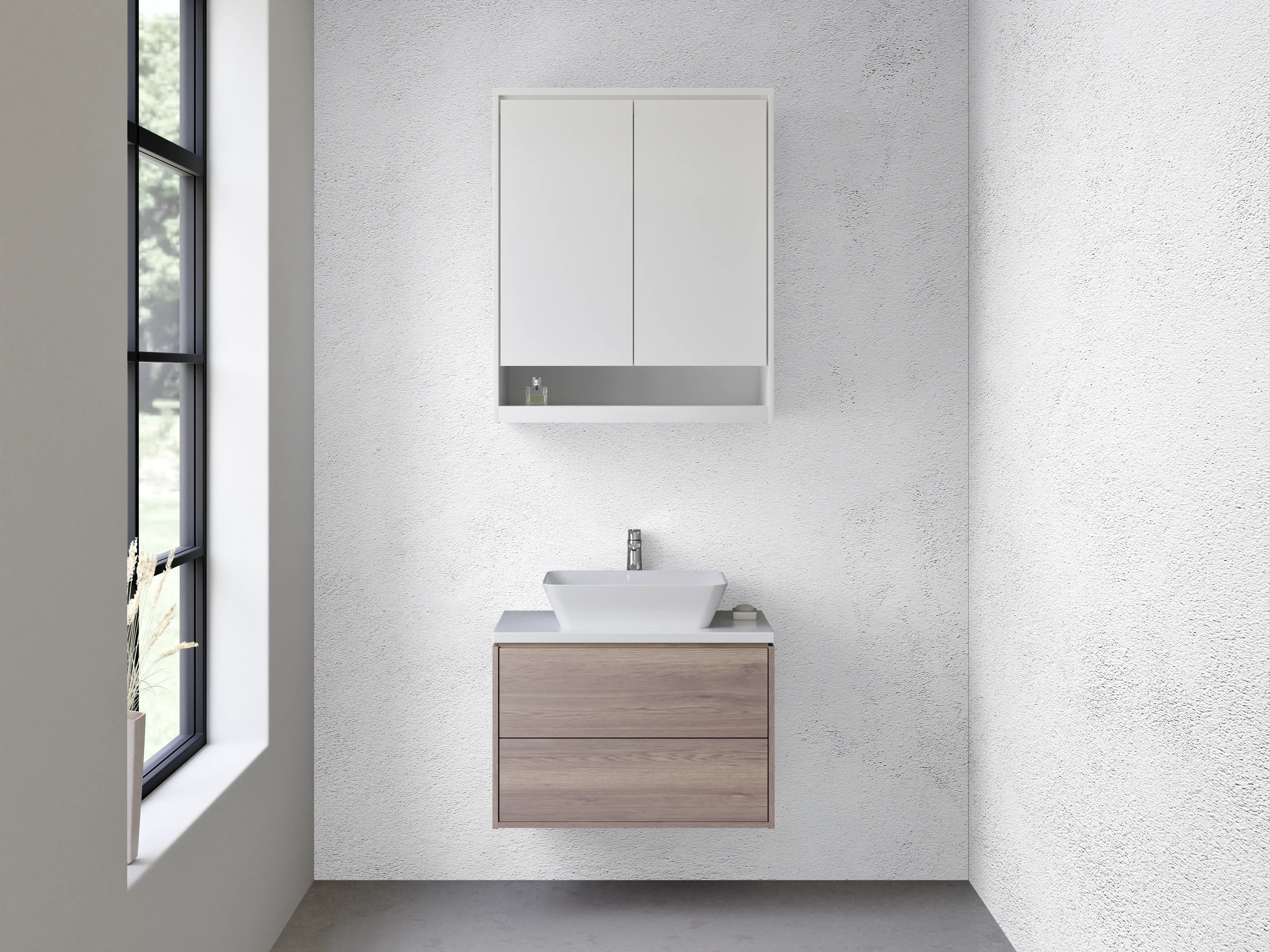 Waschbecken-Rückwand - Edle Weiß-Grau-Marmoroptik für Rückwände