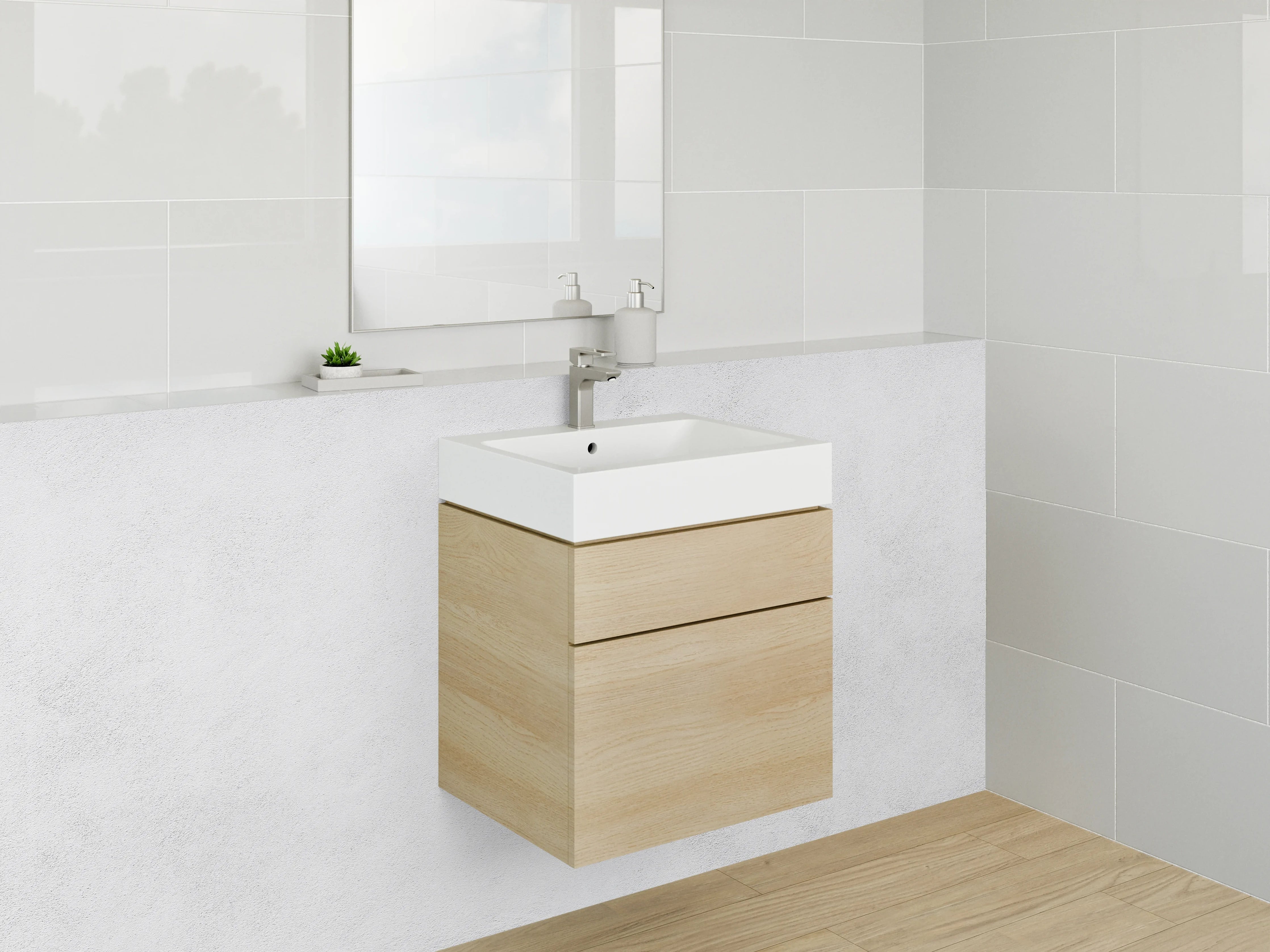 Waschbecken-Rückwand - Edle Weiß-Grau-Marmoroptik für Rückwände