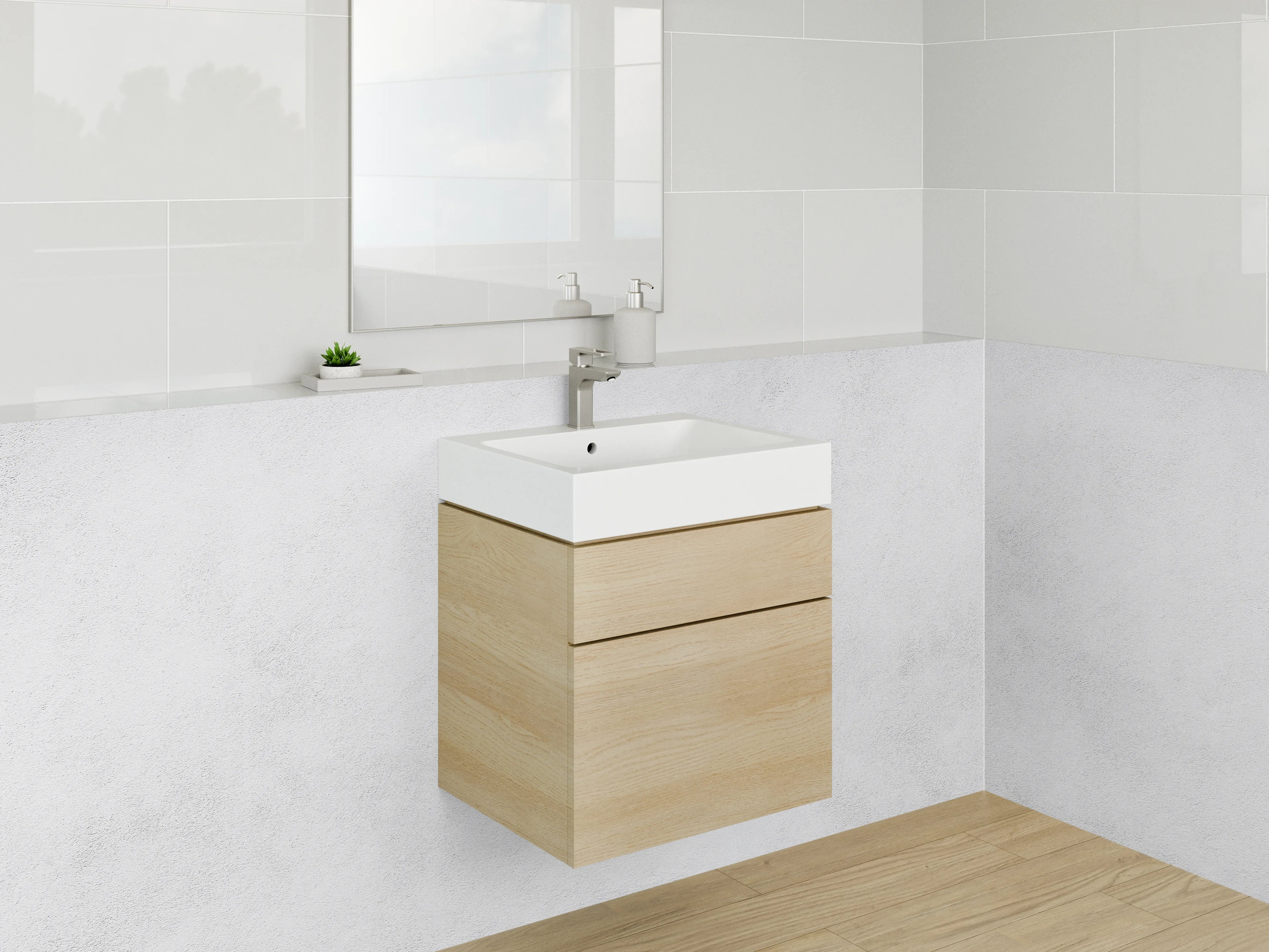 Waschbecken-Rückwand - Edle Weiß-Grau-Marmoroptik für Rückwände