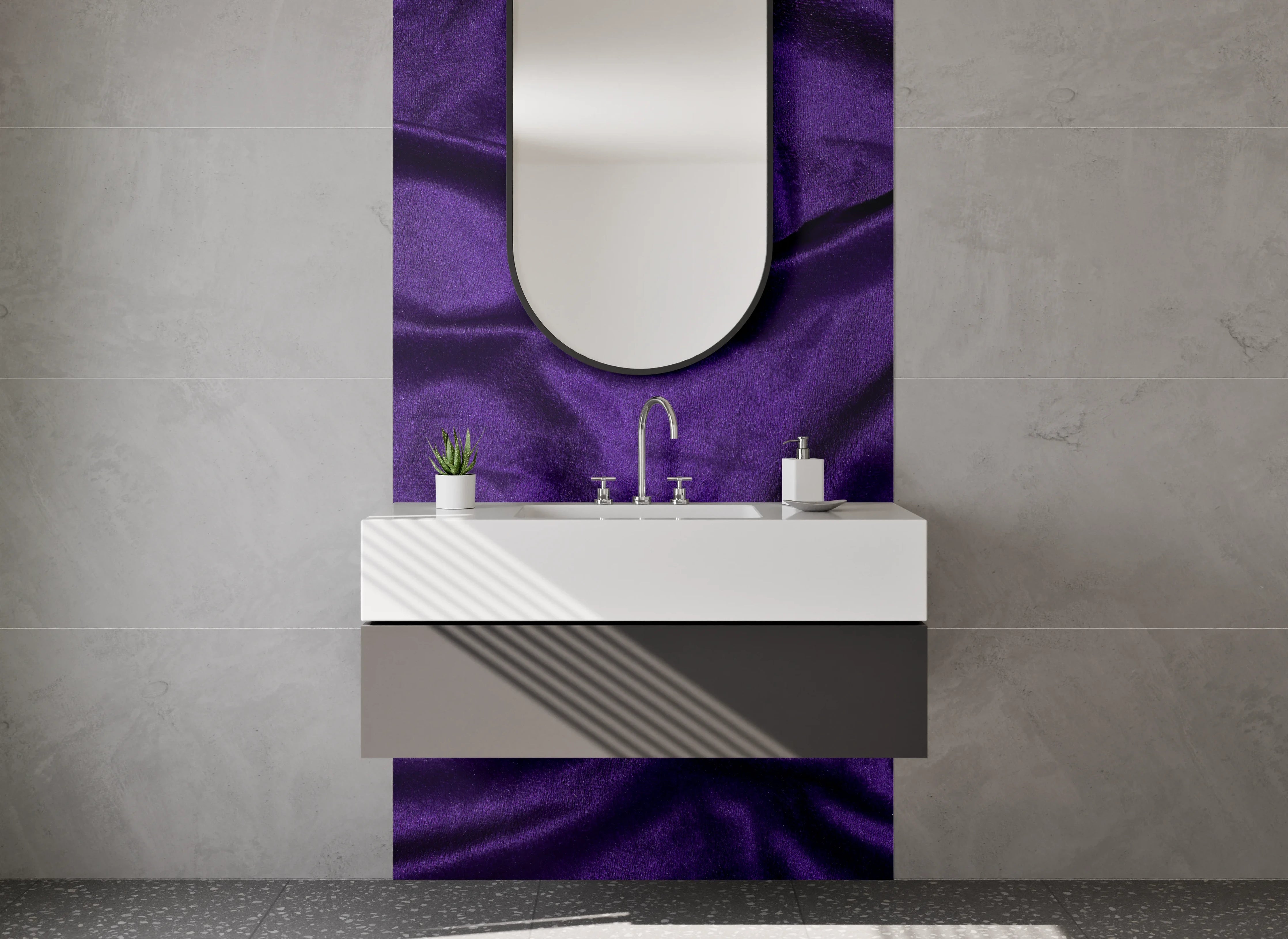Waschbecken-Rückwand - Edle violette Samtstruktur