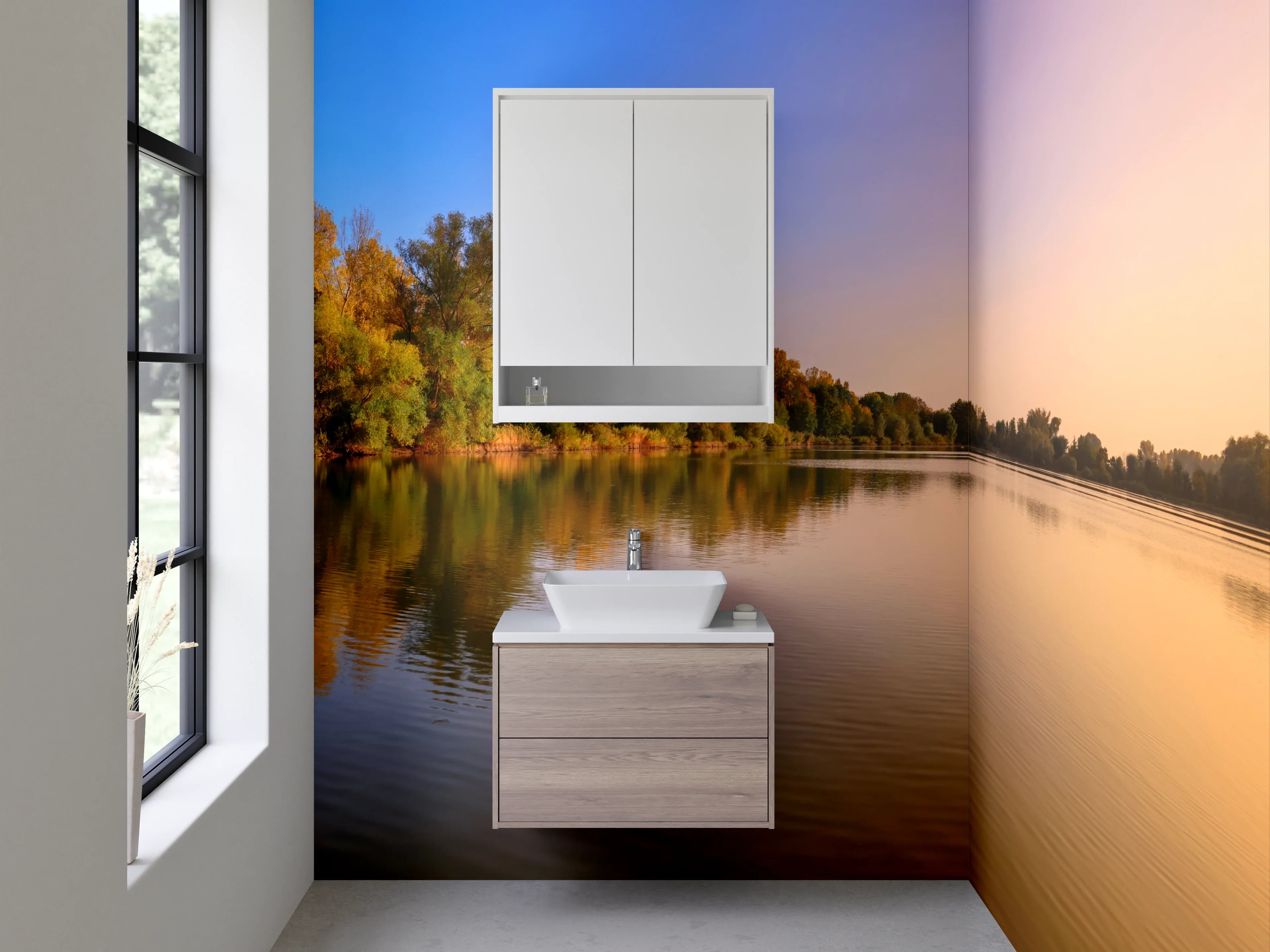 Waschbecken-Rückwand - Elegante Grautöne für Dein Bad Design