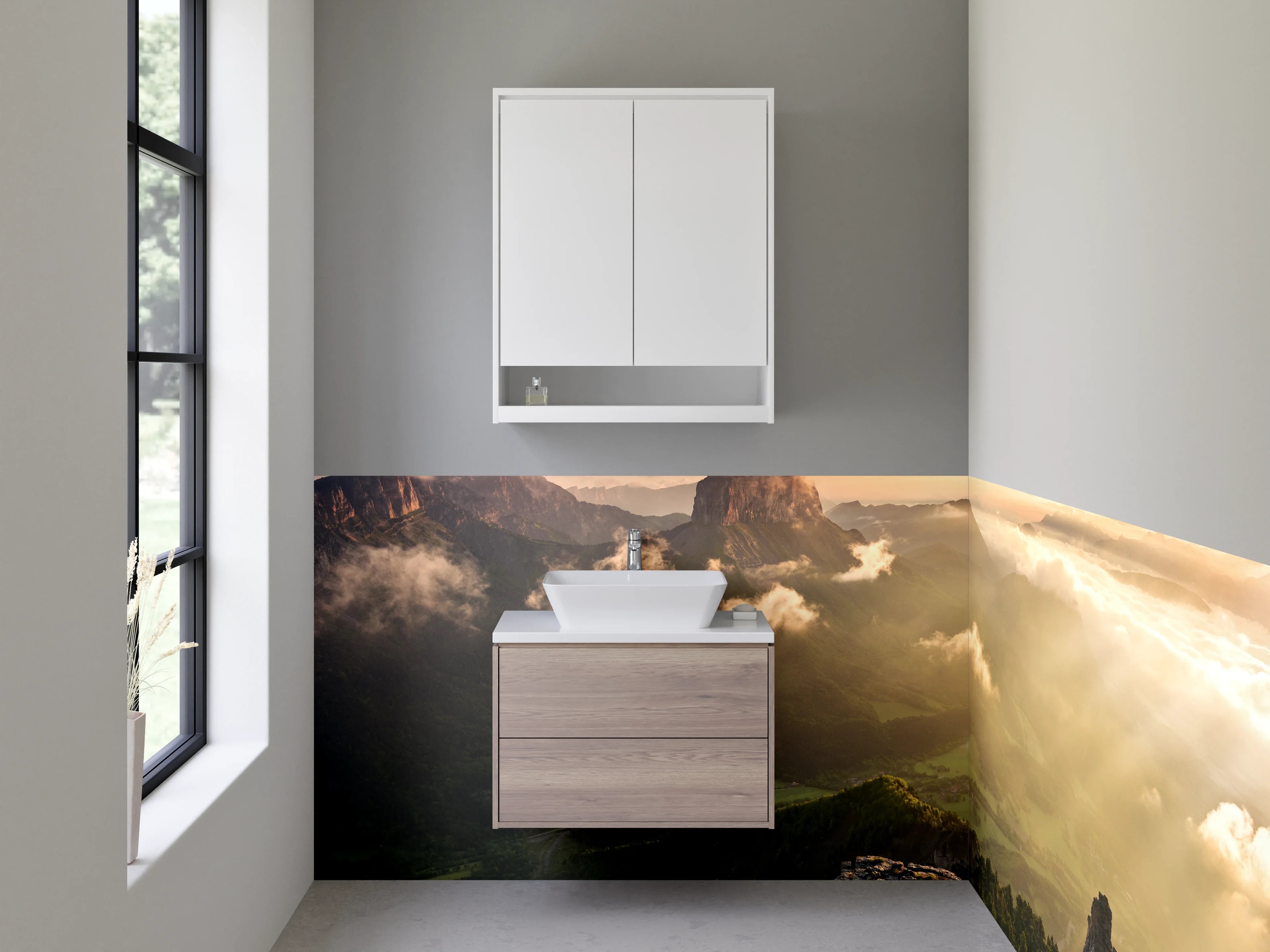 Waschbecken-Rückwand - Elegante Grautöne für Ihre Waschrückwand