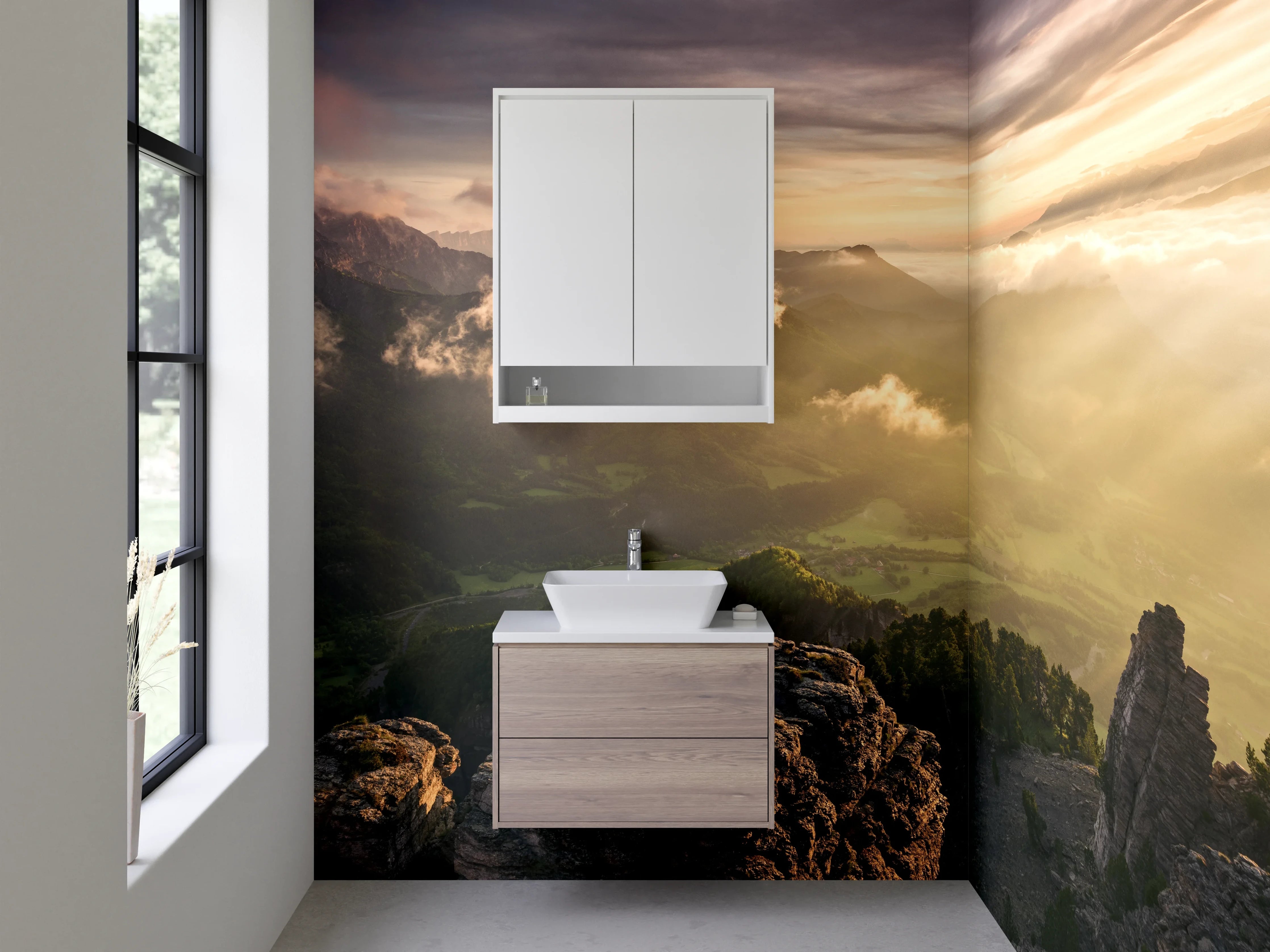 Waschbecken-Rückwand - Elegante Grautöne für Ihre Waschrückwand