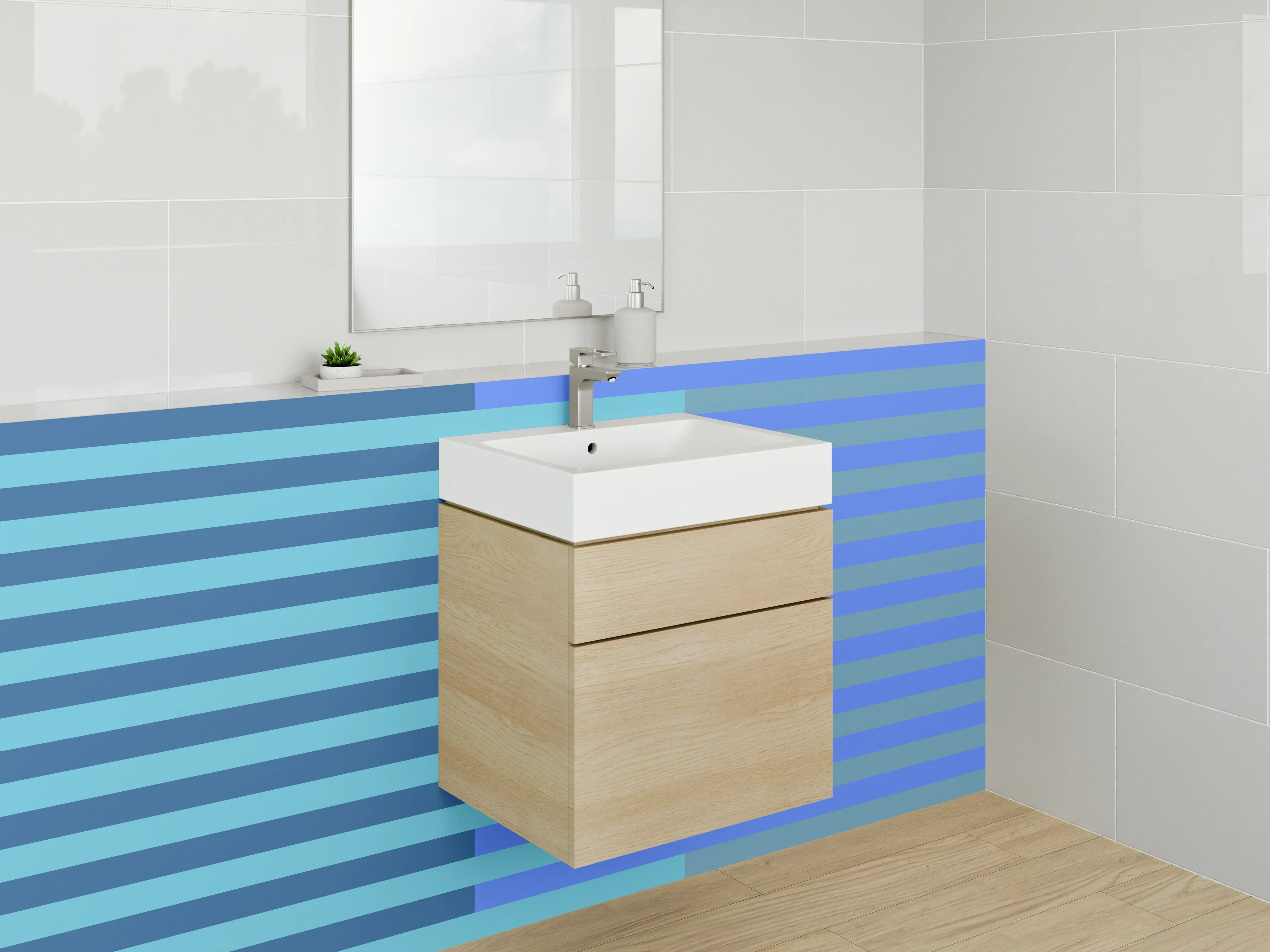 Waschbecken-Rückwand - Elegante Grautöne für dein Bad