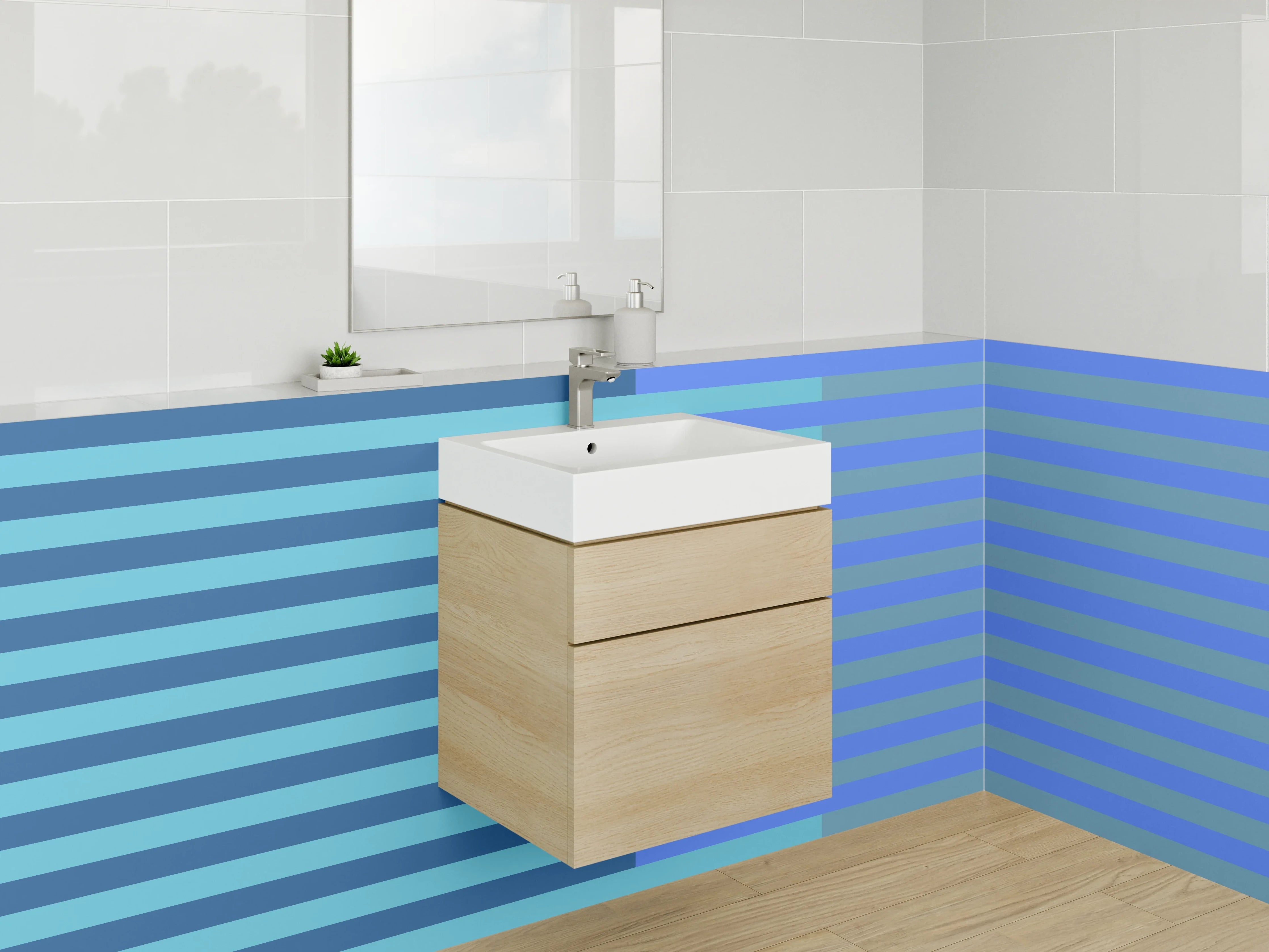 Waschbecken-Rückwand - Elegante Grautöne für dein Bad
