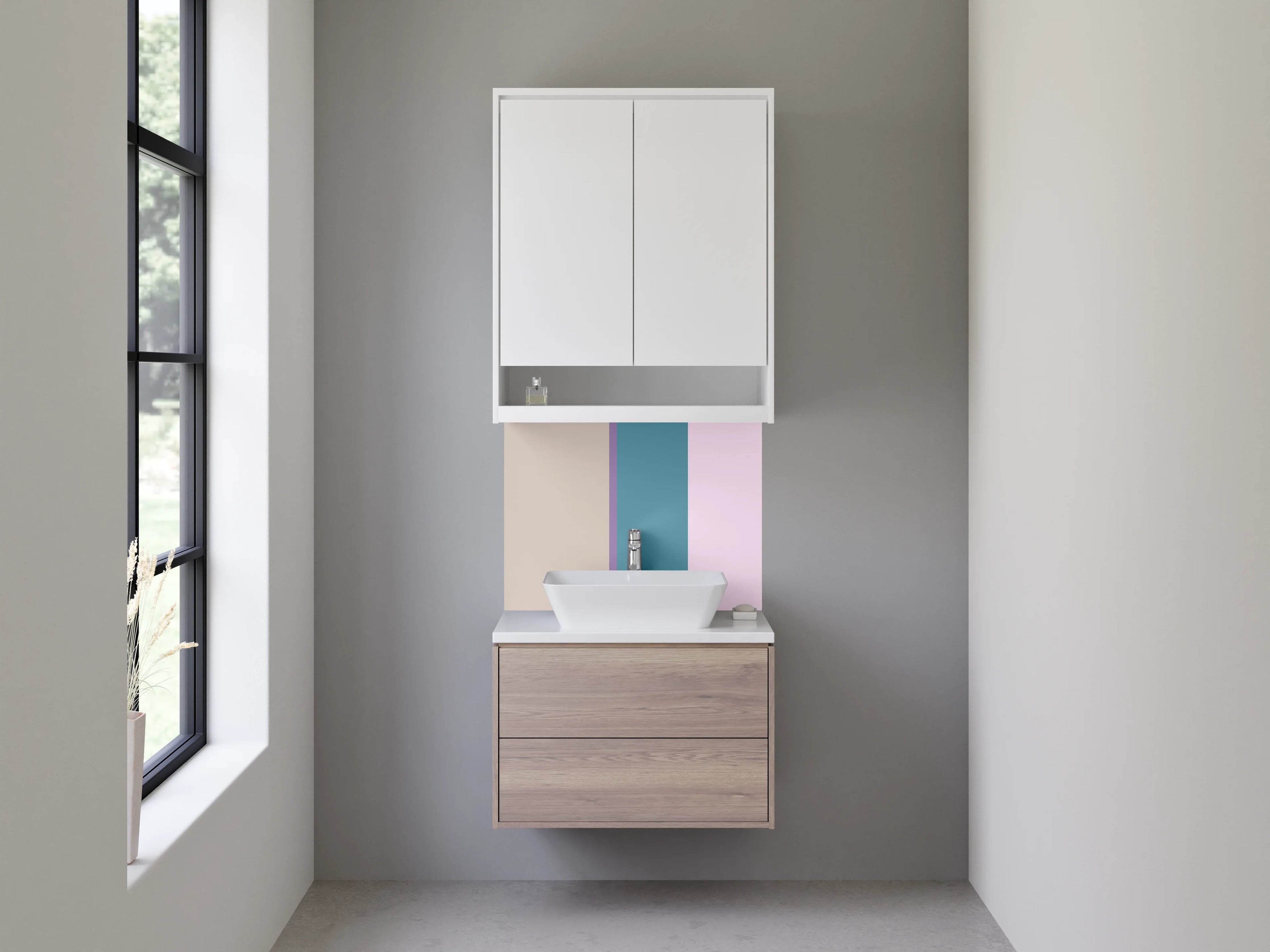 Waschbecken-Rückwand - Elegante Grautöne für dein Badezimmer-Design