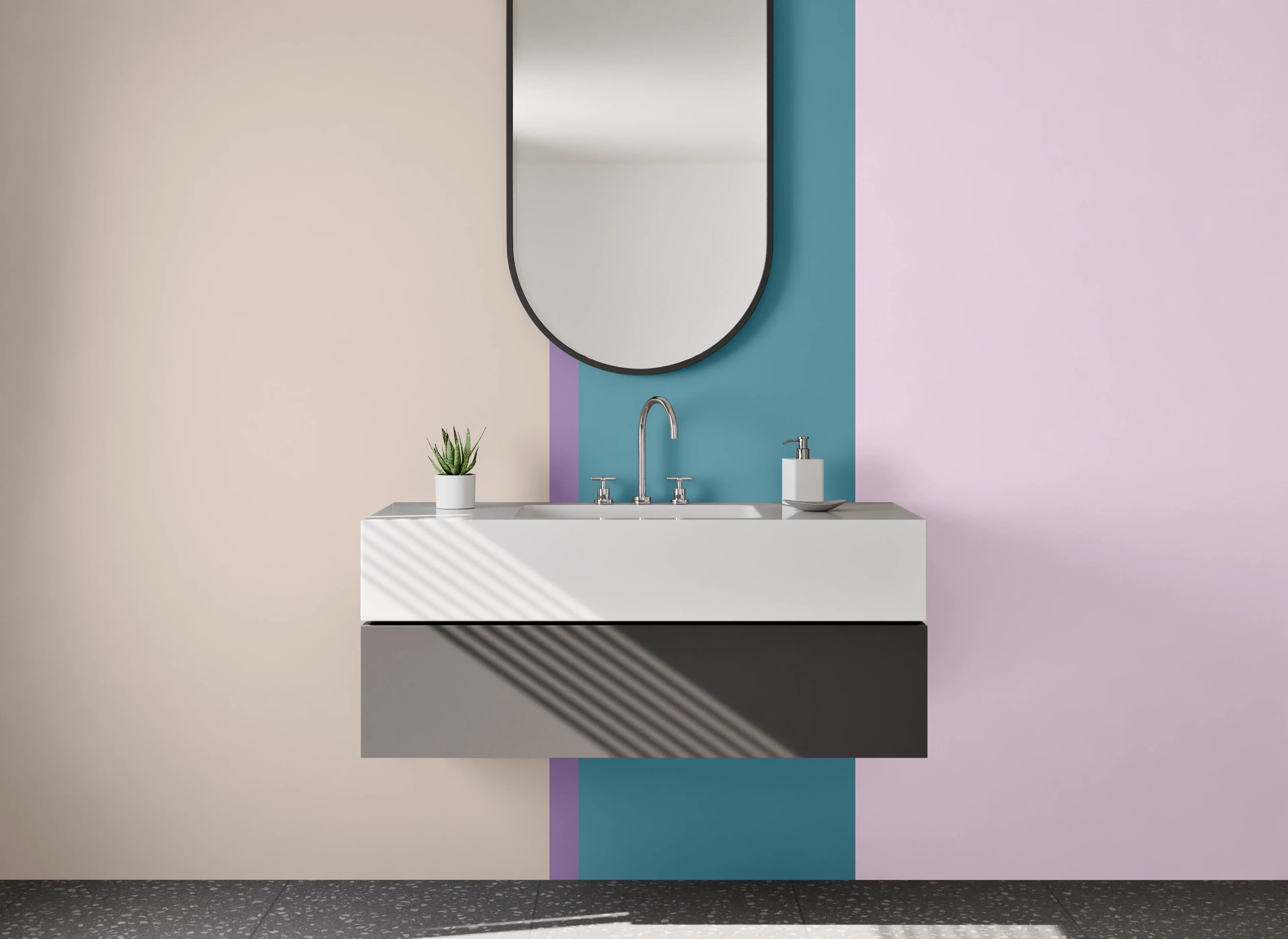Waschbecken-Rückwand - Elegante Grautöne für dein Badezimmer-Design