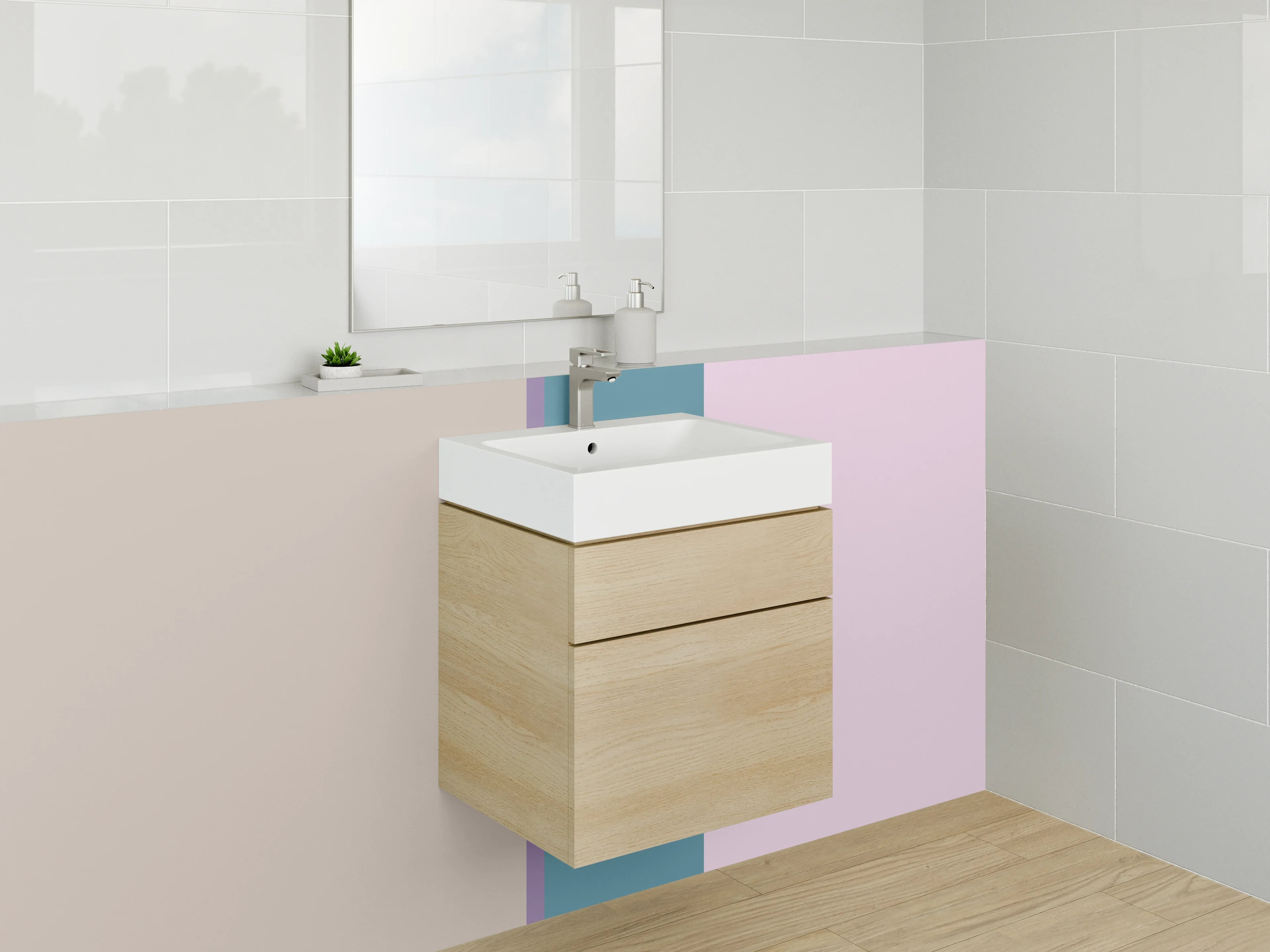 Waschbecken-Rückwand - Elegante Grautöne für dein Badezimmer-Design