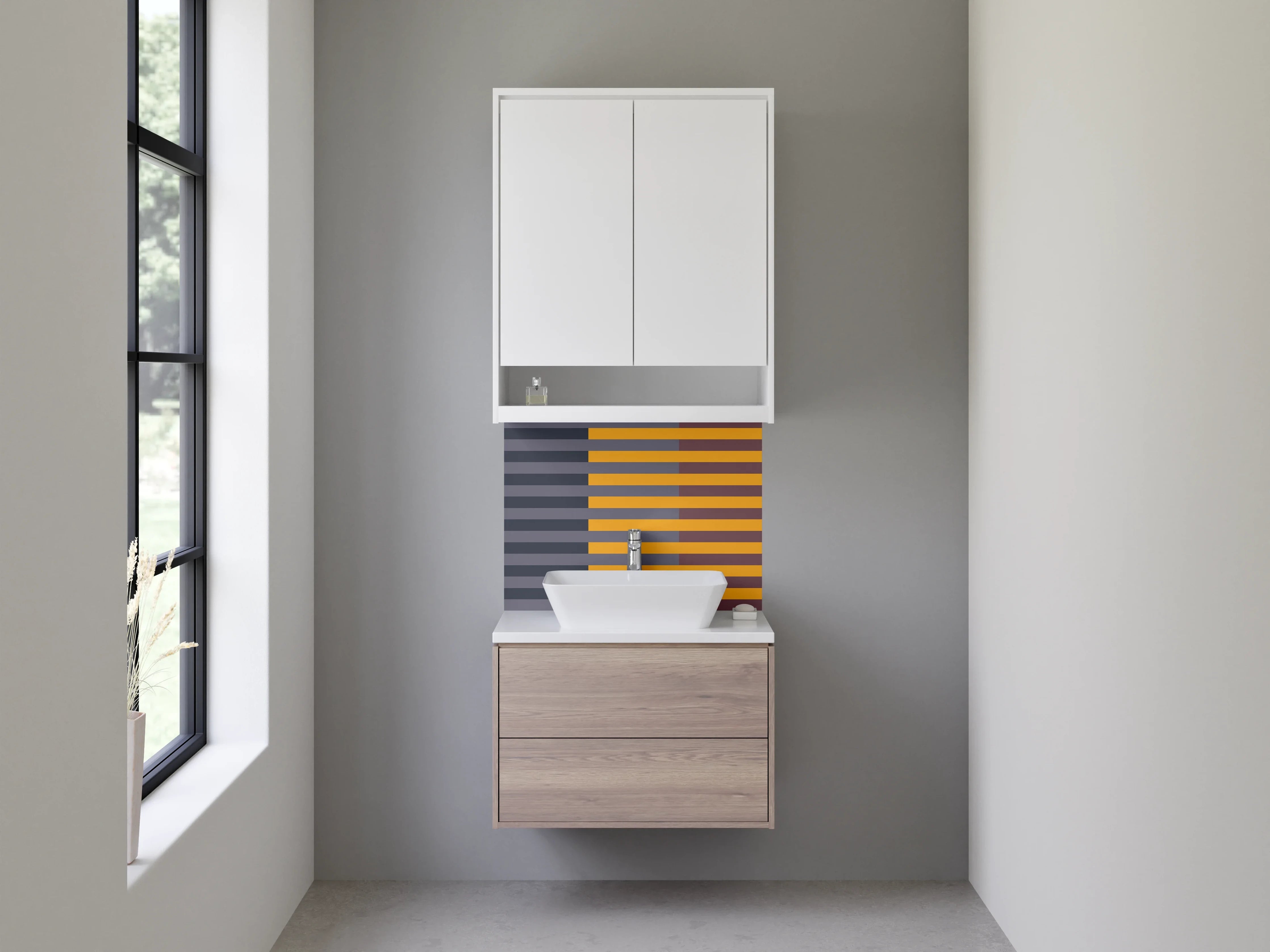 Waschbecken-Rückwand - Elegante Grautöne für dein Badezimmer