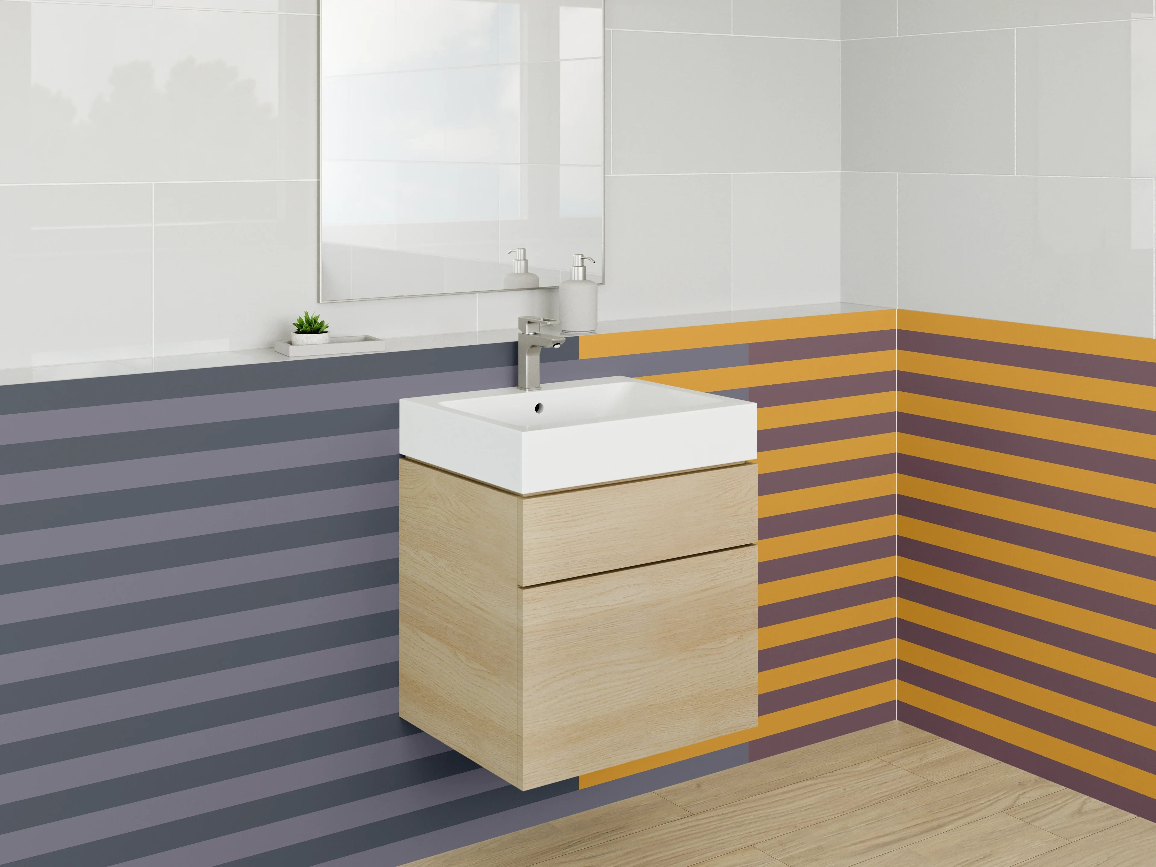 Waschbecken-Rückwand - Elegante Grautöne für dein Badezimmer