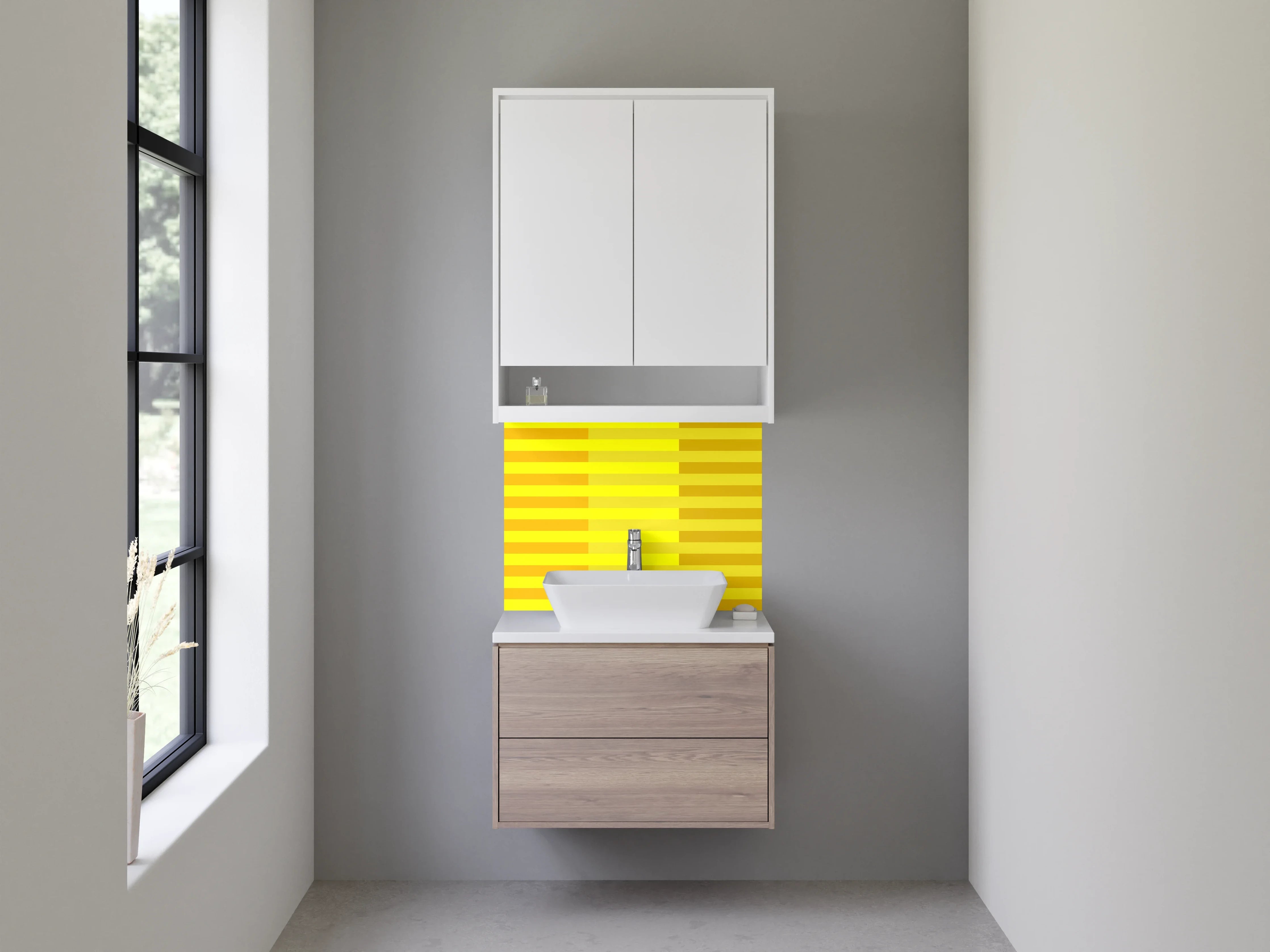 Waschbecken-Rückwand - Elegante Grautöne für dein modernes Badezimmer