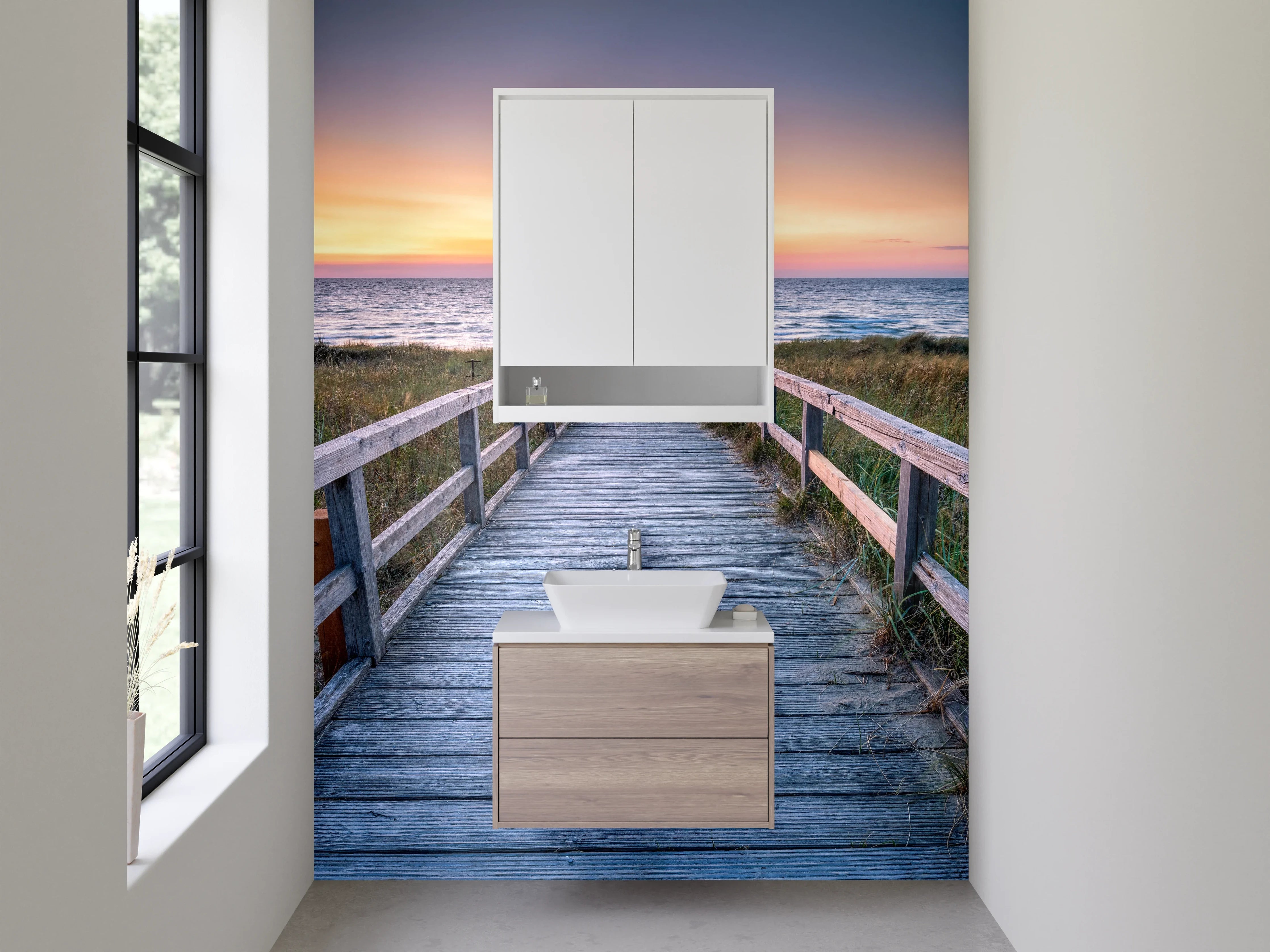 Waschbecken-Rückwand - Elegante Grautöne für moderne Bad-Rückwände