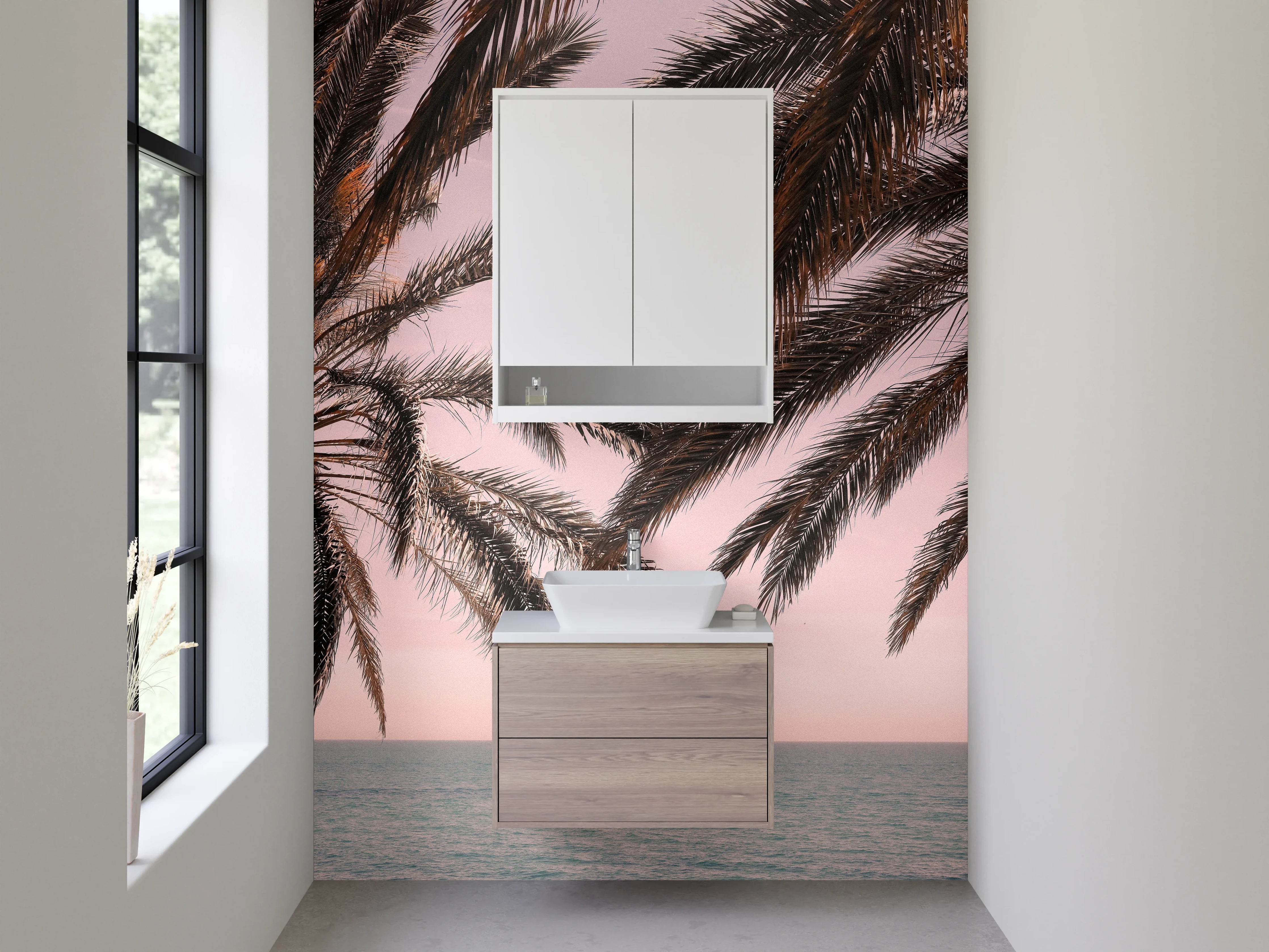 Waschbecken-Rückwand - Elegante Grautöne für modernes Baddesign