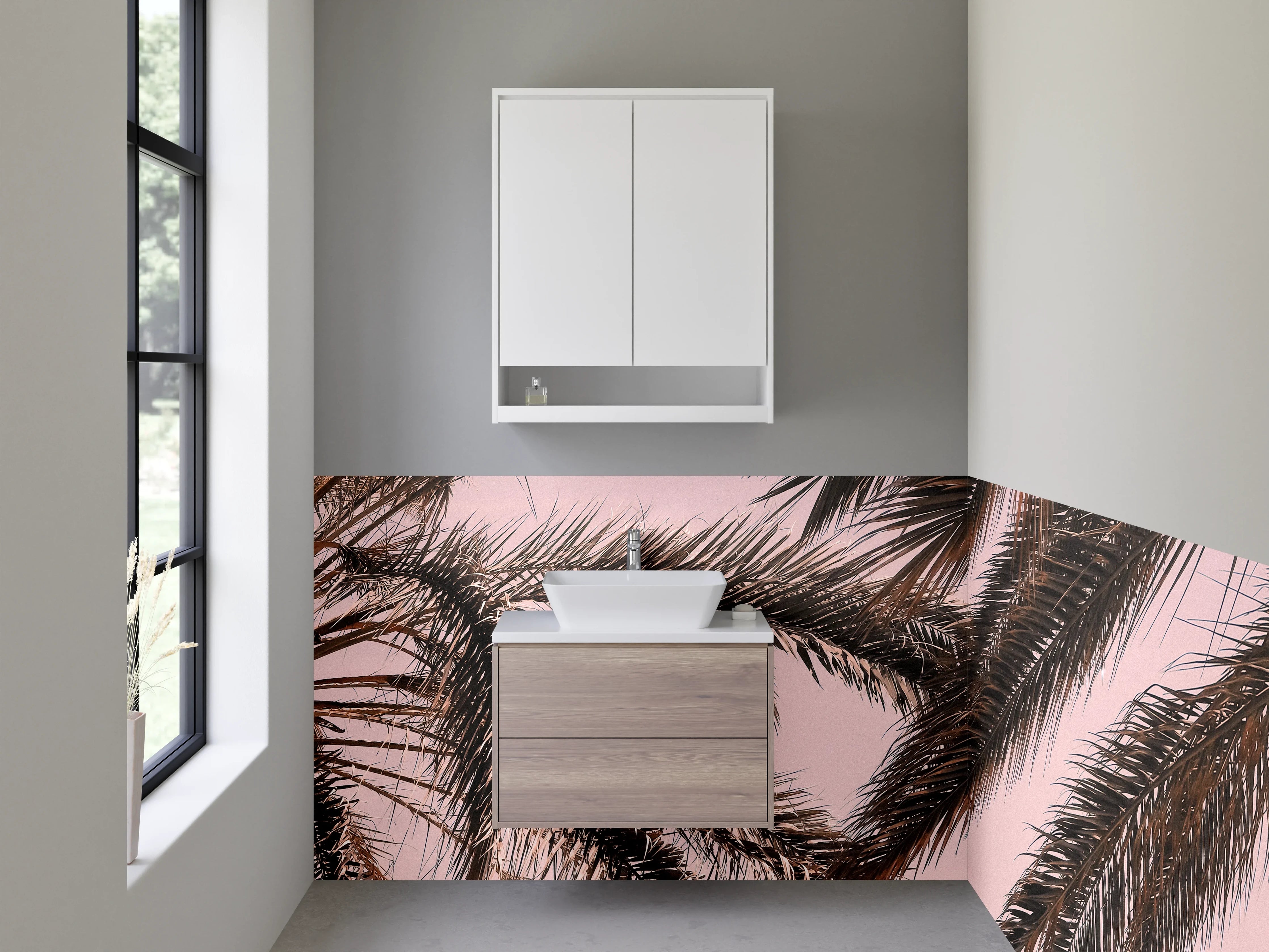 Waschbecken-Rückwand - Elegante Grautöne für modernes Baddesign