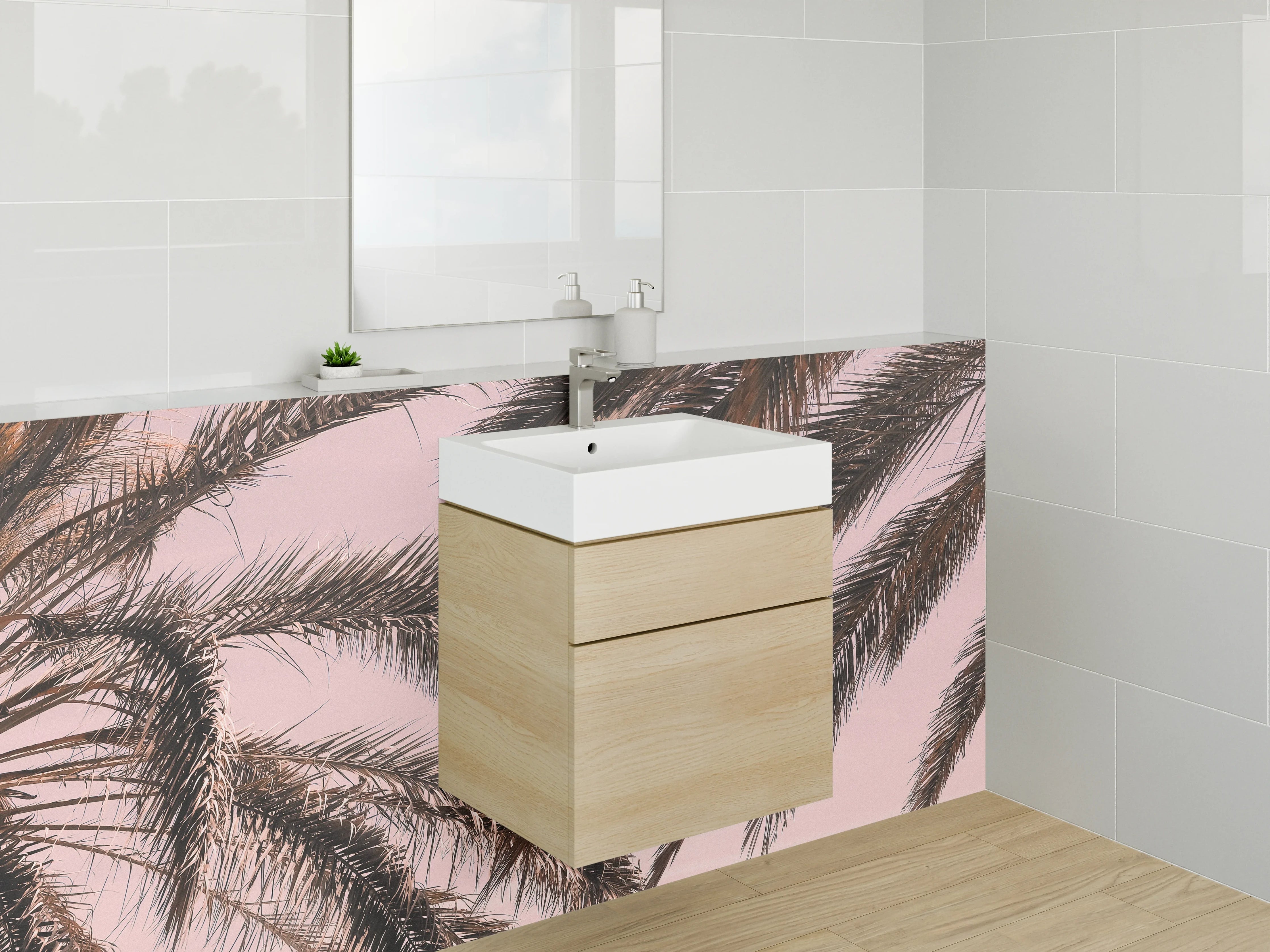 Waschbecken-Rückwand - Elegante Grautöne für modernes Baddesign