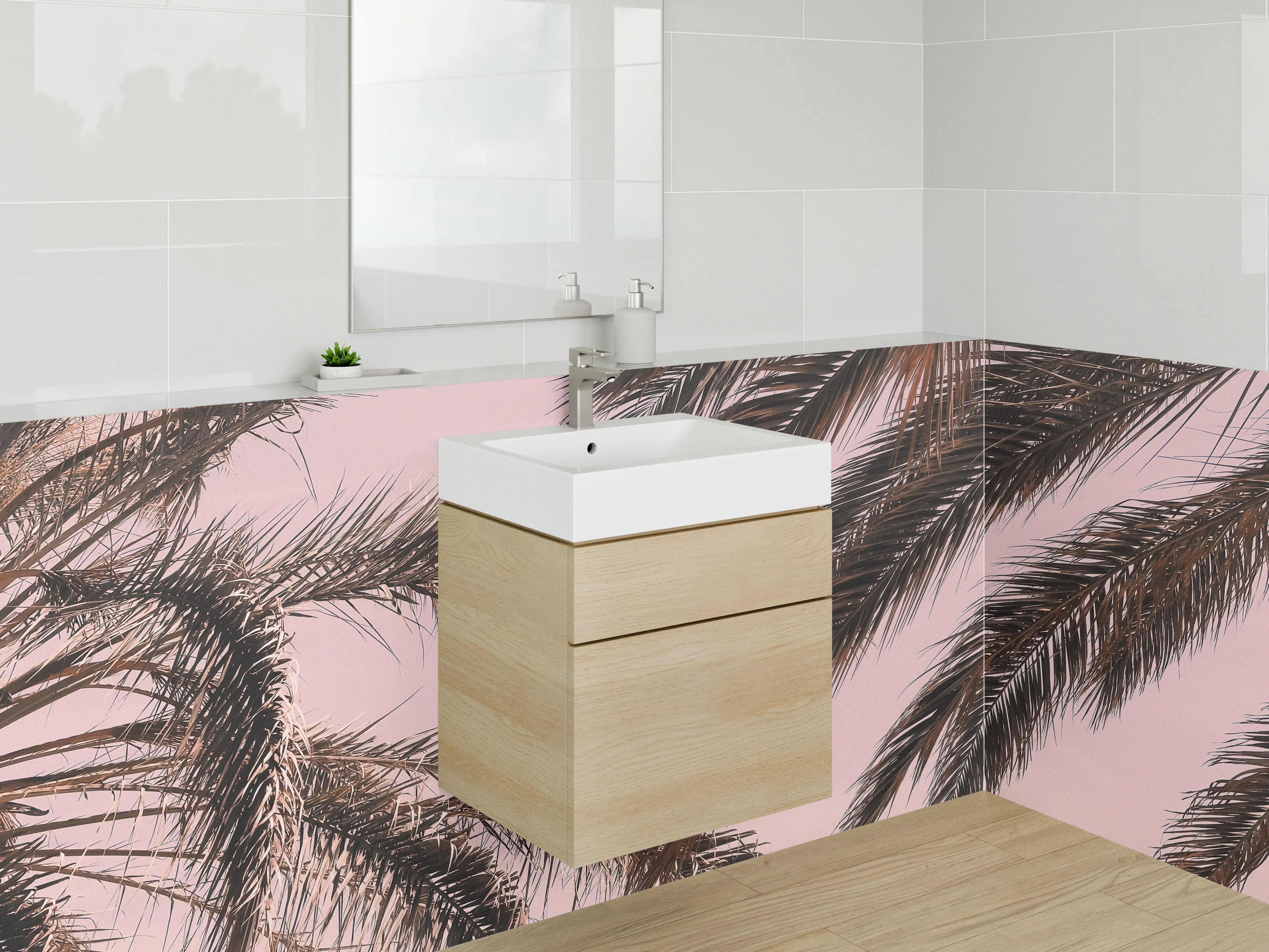 Waschbecken-Rückwand - Elegante Grautöne für modernes Baddesign