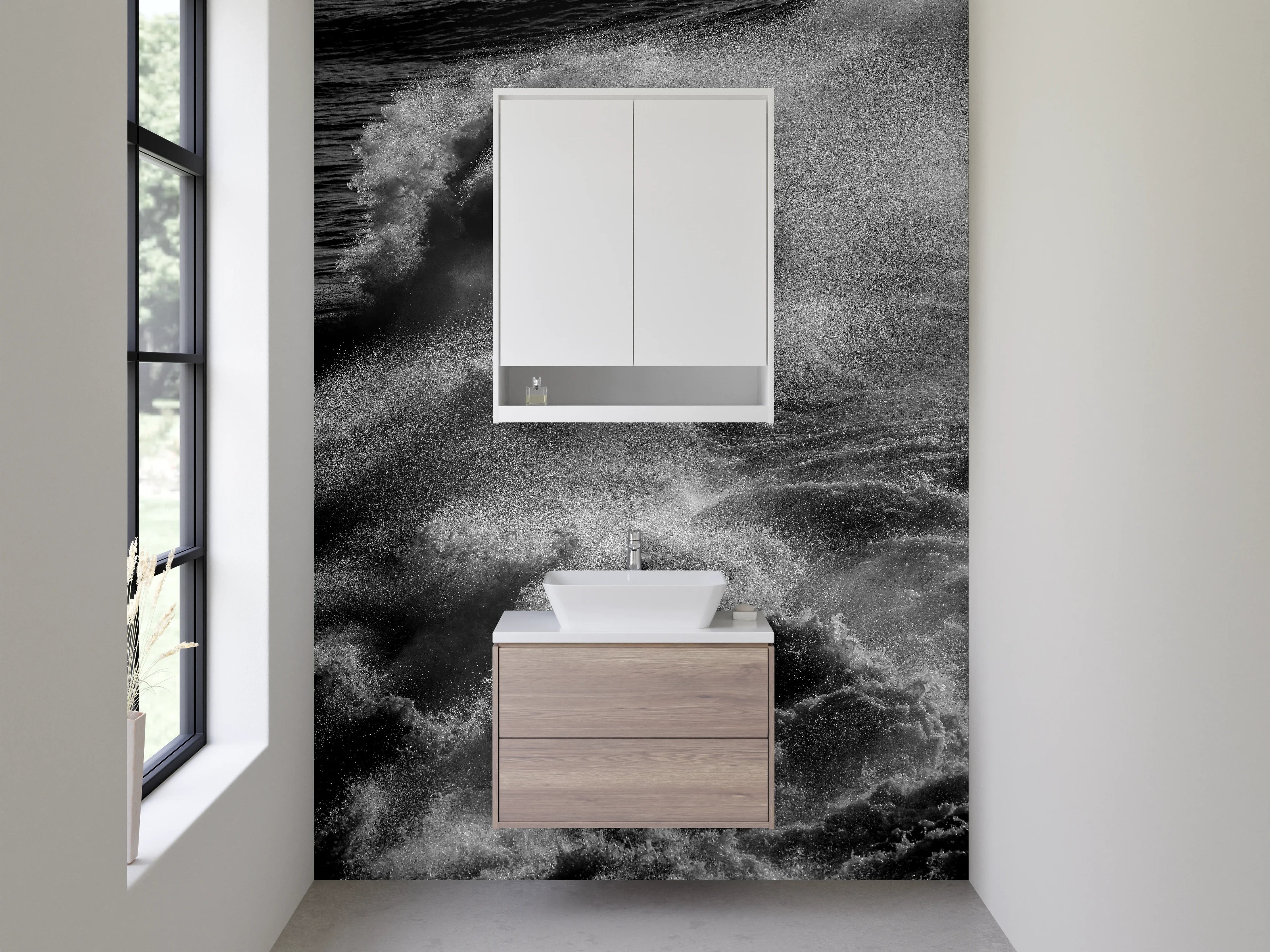 Waschbecken-Rückwand - Elegante Grauton-Backwände für dein Bad
