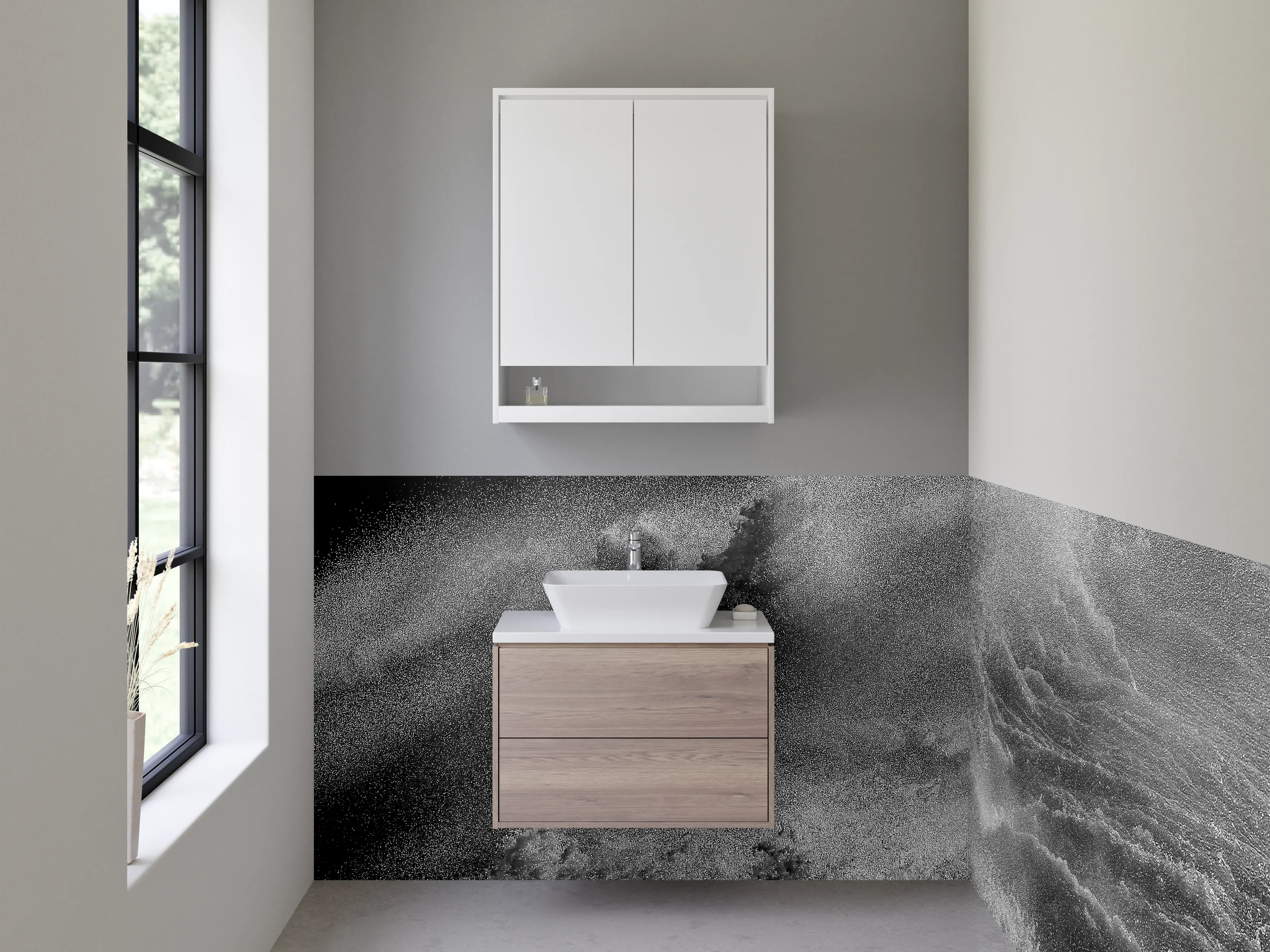 Waschbecken-Rückwand - Elegante Grauton-Backwände für dein Bad