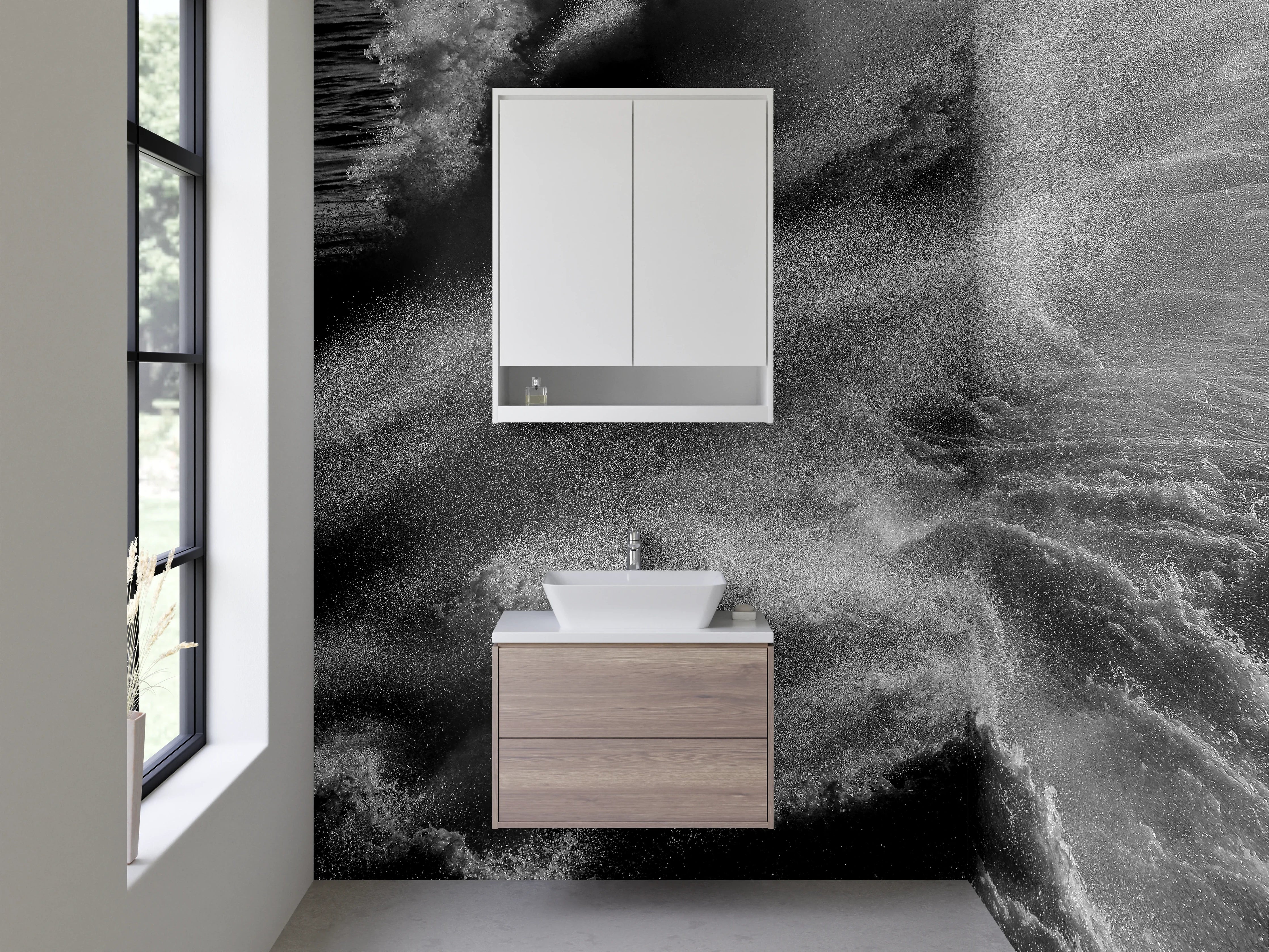 Waschbecken-Rückwand - Elegante Grauton-Backwände für dein Bad
