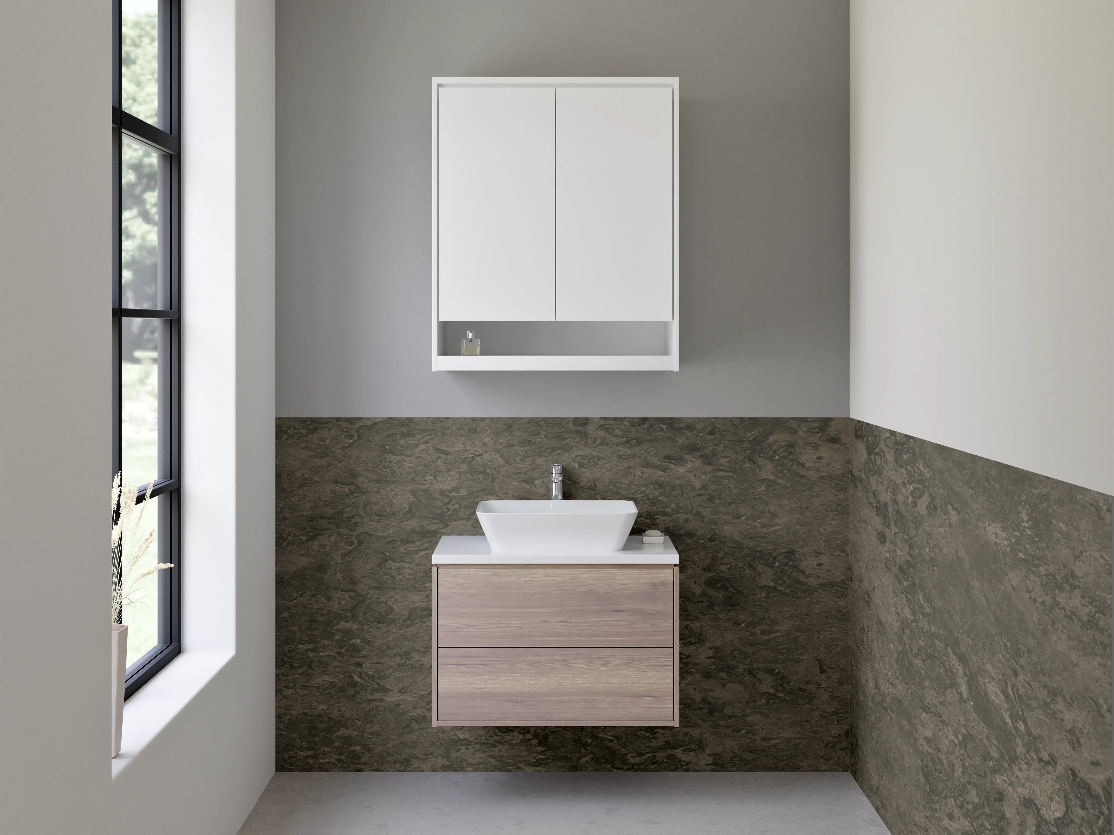 Waschbecken-Rückwand - Elegante Schieferoptik Anthrazit Grau