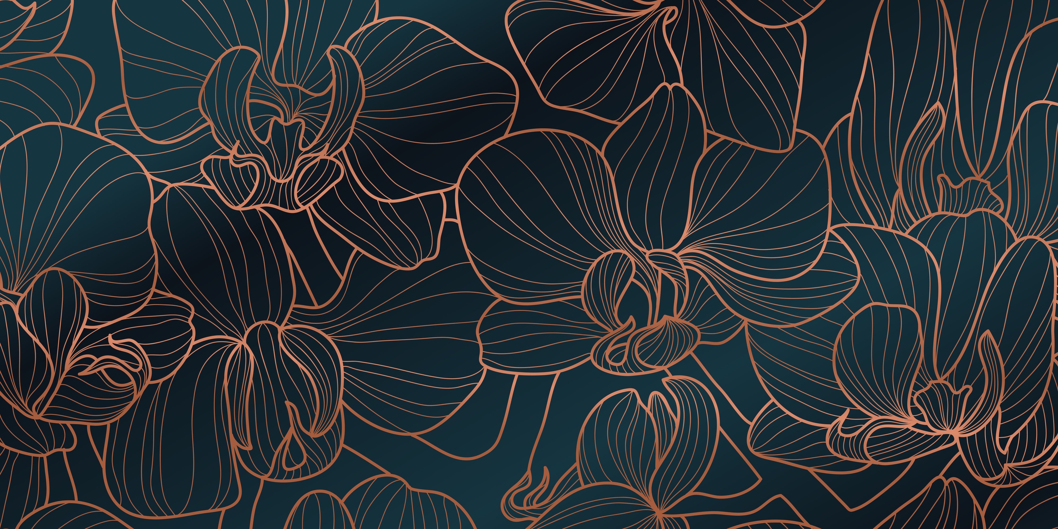 Waschbecken-Rückwand-Elegantes Lineart-Orchideen Design