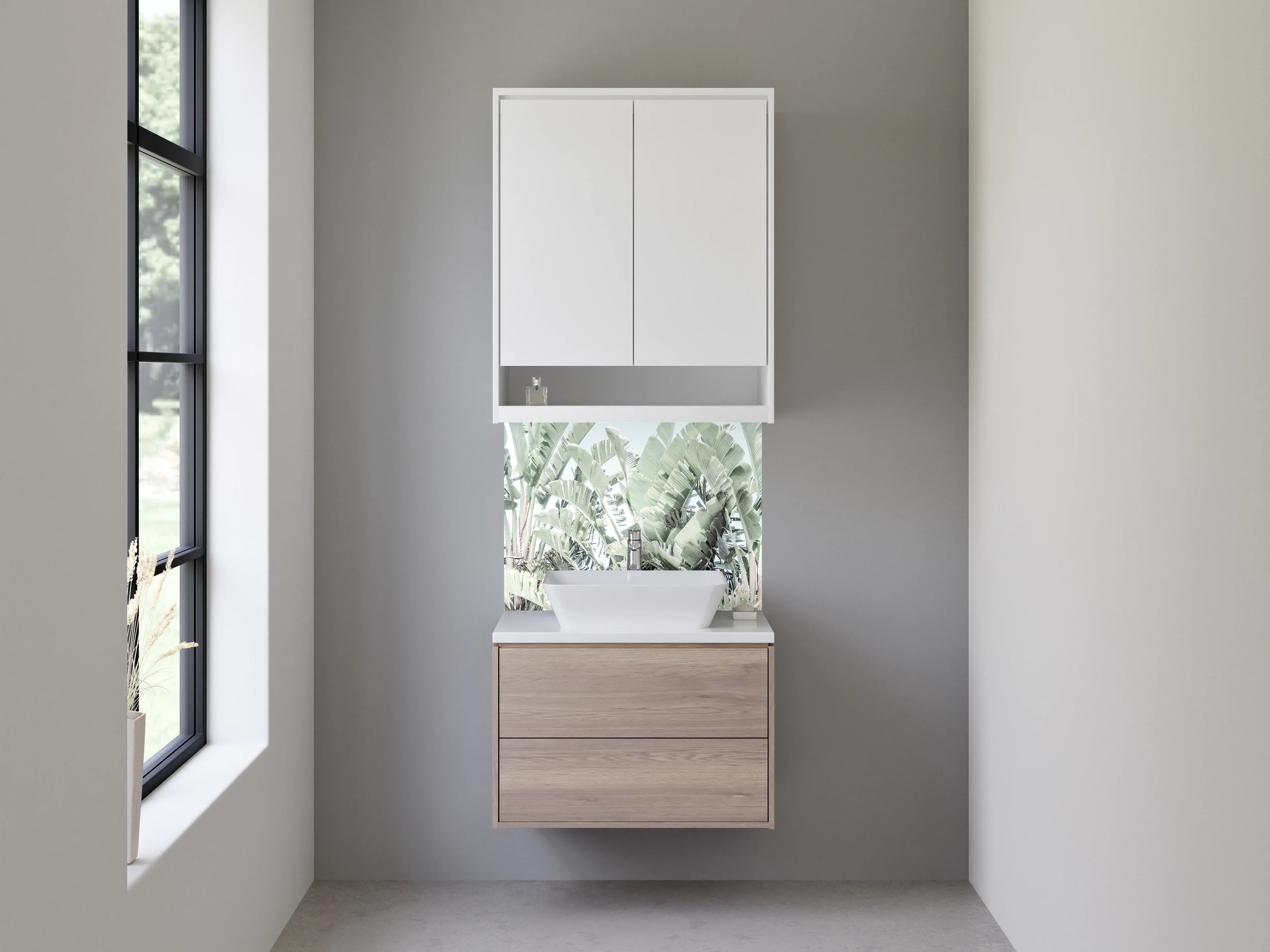 Waschbecken-Rückwand - Exotische Palmblätter Fotoprint