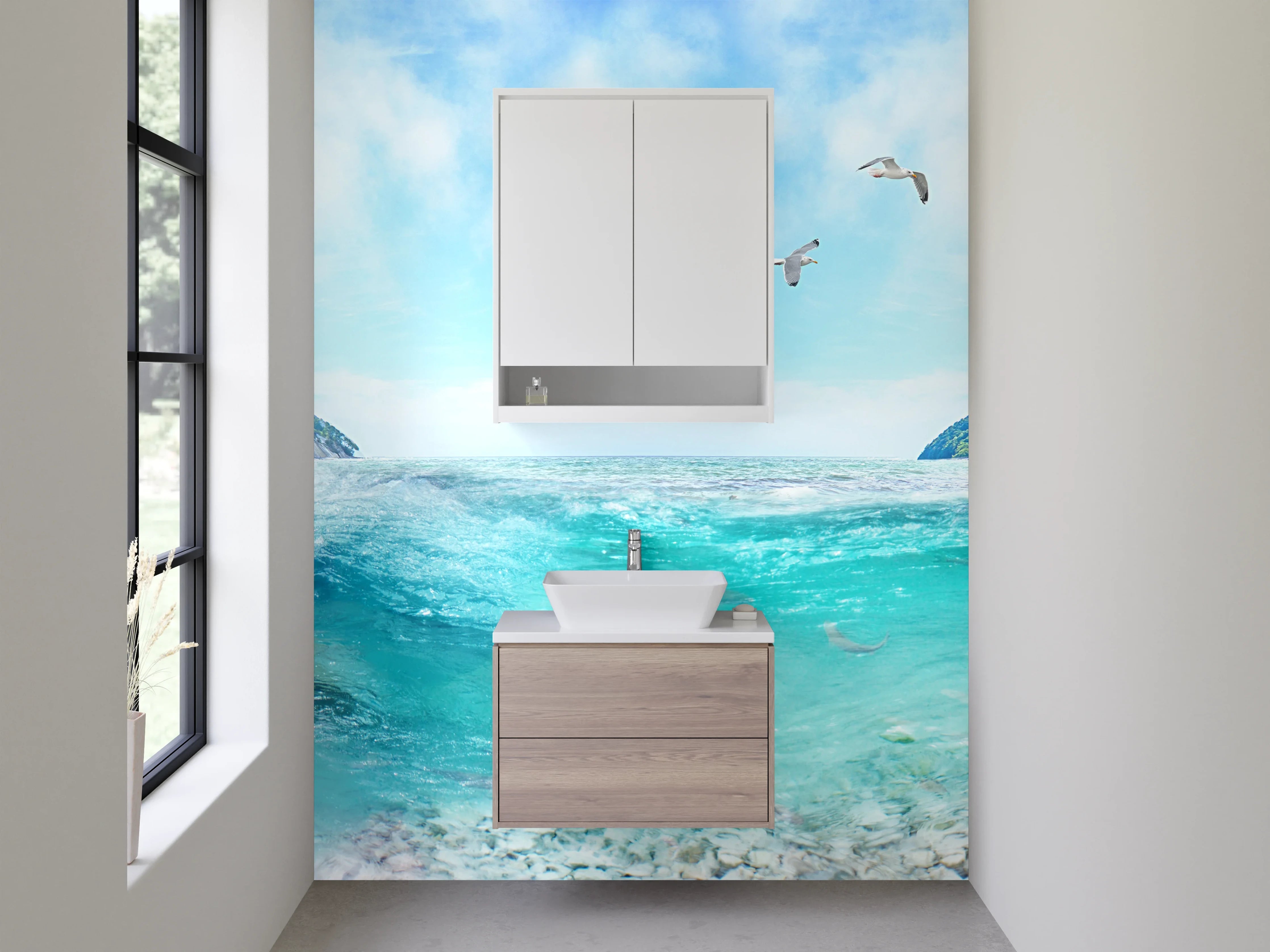 Waschbecken-Rückwand - Faszination Meerblick Panorama Motiv