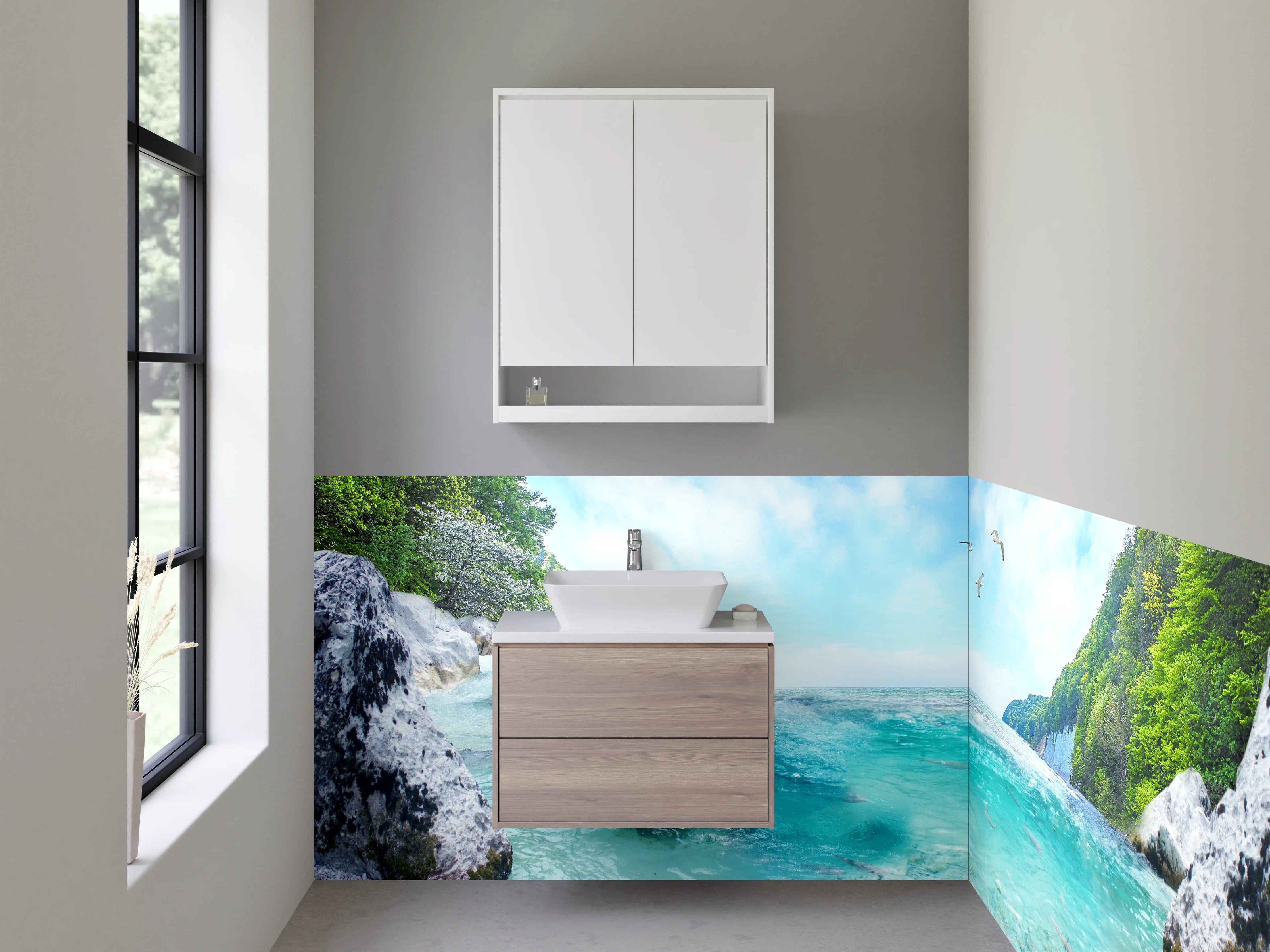 Waschbecken-Rückwand - Faszination Meerblick Panorama Motiv