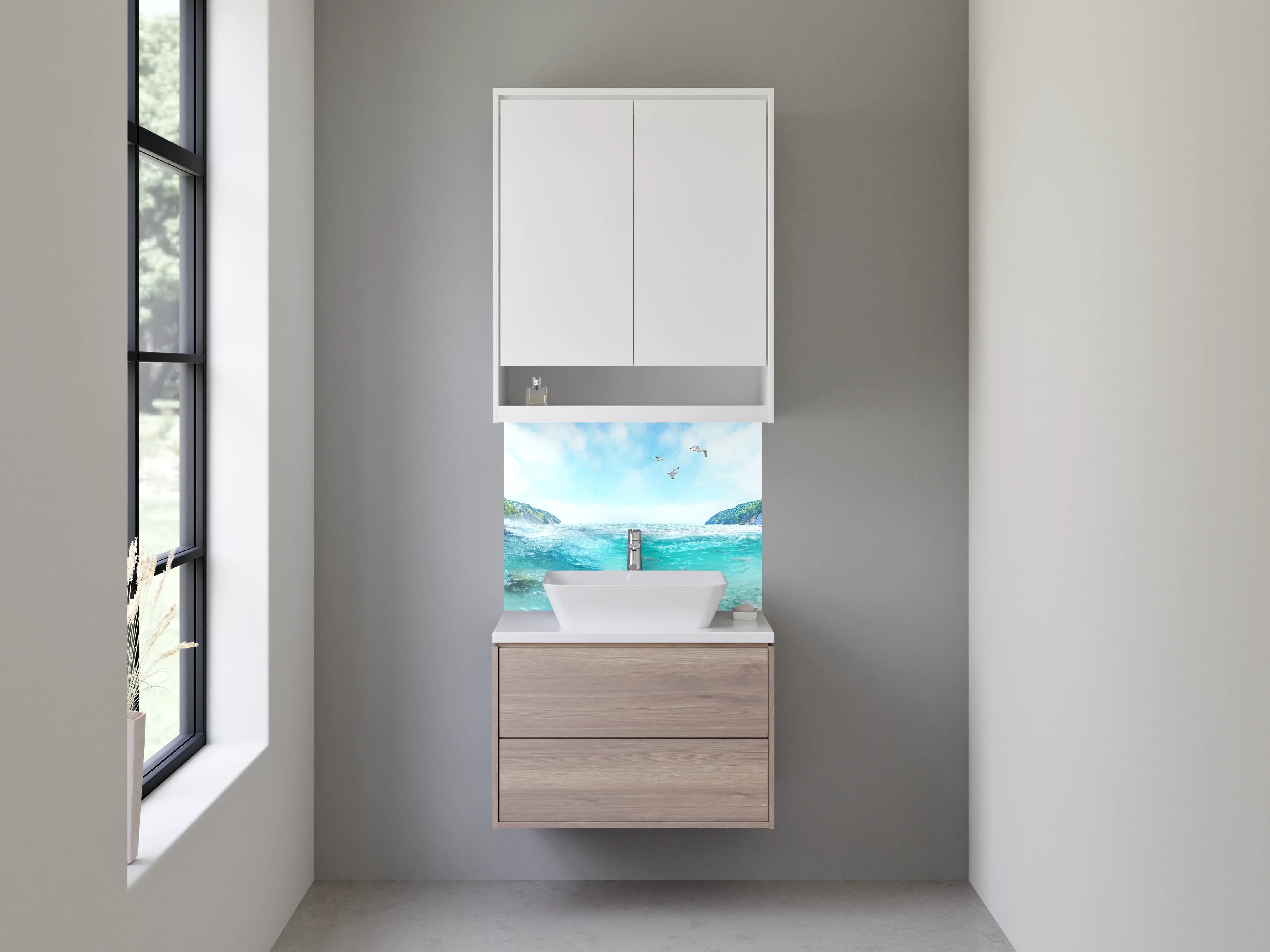 Waschbecken-Rückwand - Faszination Meerblick Panorama Motiv