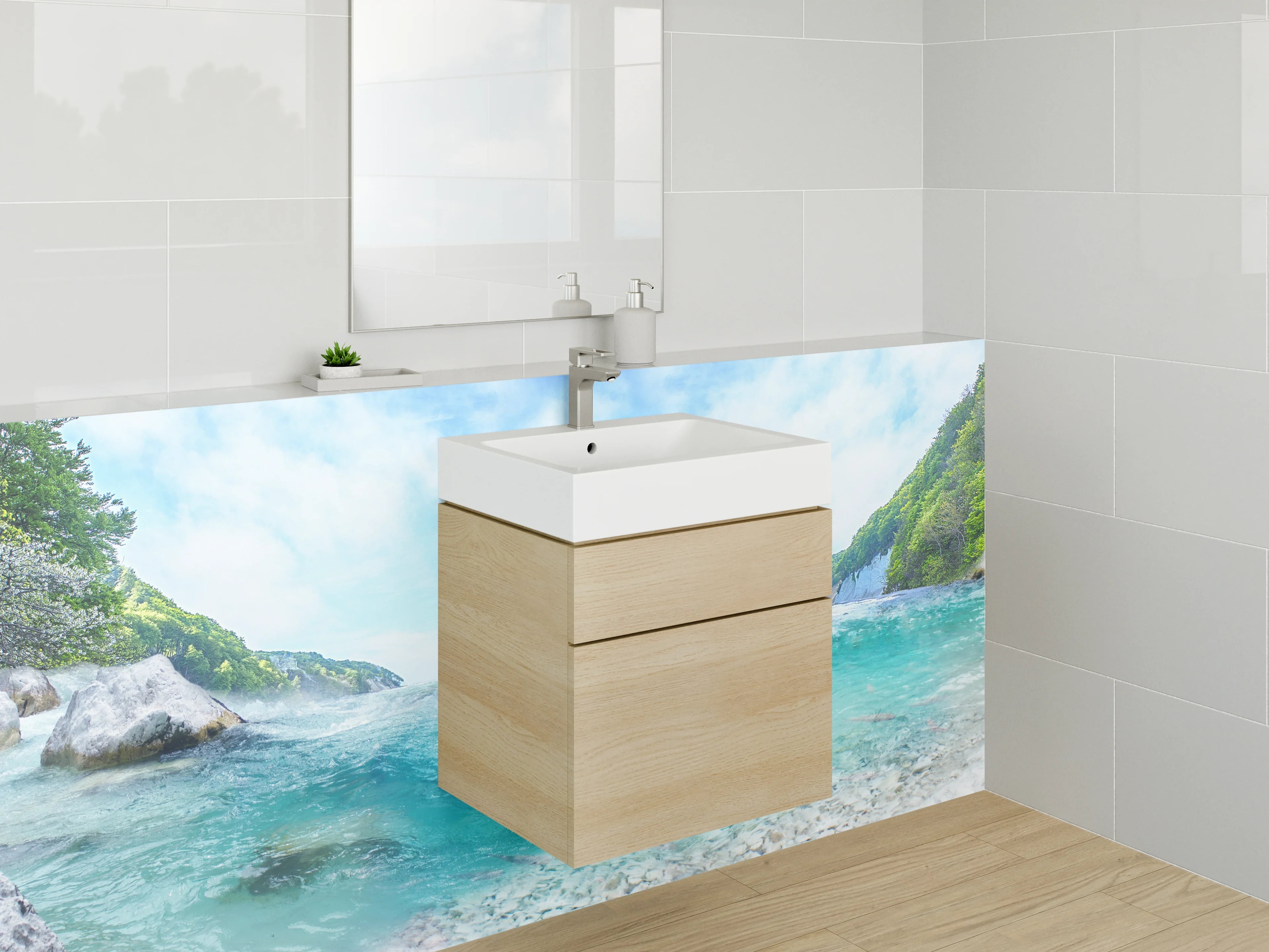 Waschbecken-Rückwand - Faszination Meerblick Panorama Motiv