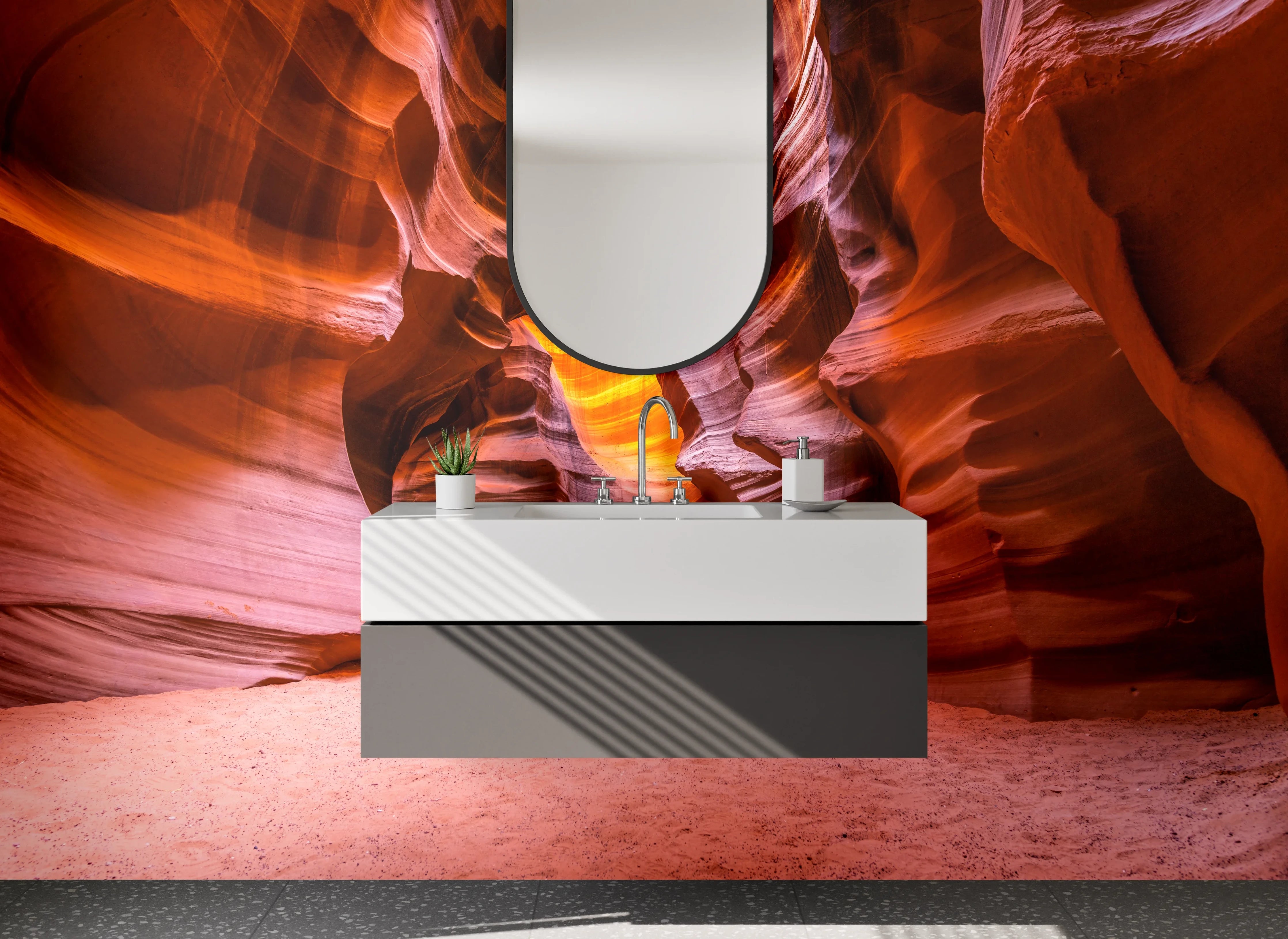 Waschbecken-Rückwand - Faszinierende Slot Canyon Landschaft