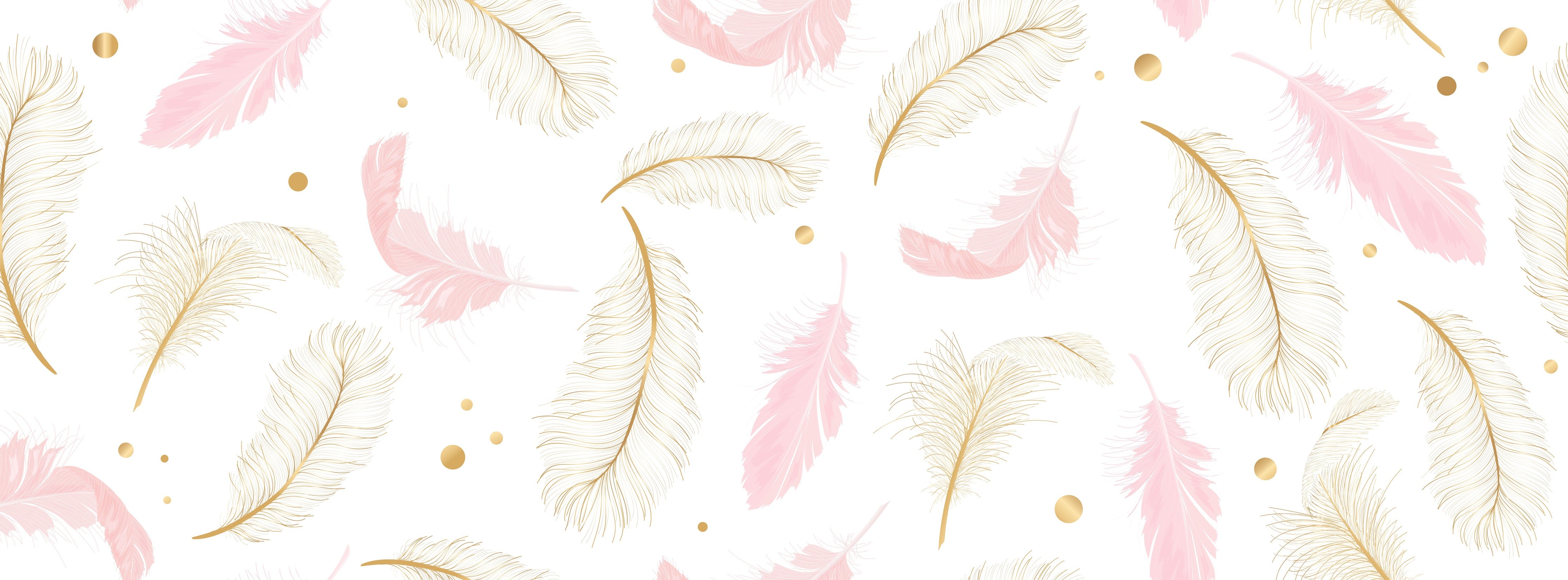 Waschbecken-Rückwand-Feder-Muster in Gold und Rosa