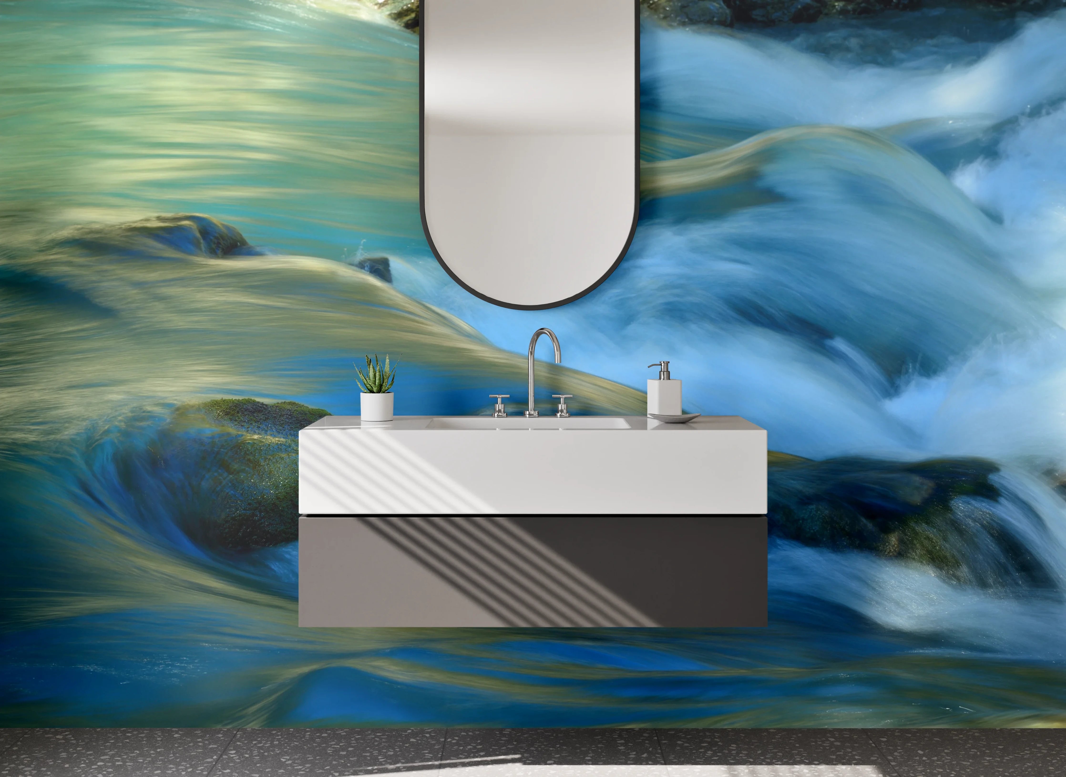 Waschbecken-Rückwand - Fließendes Wasser Natur Fotomotiv