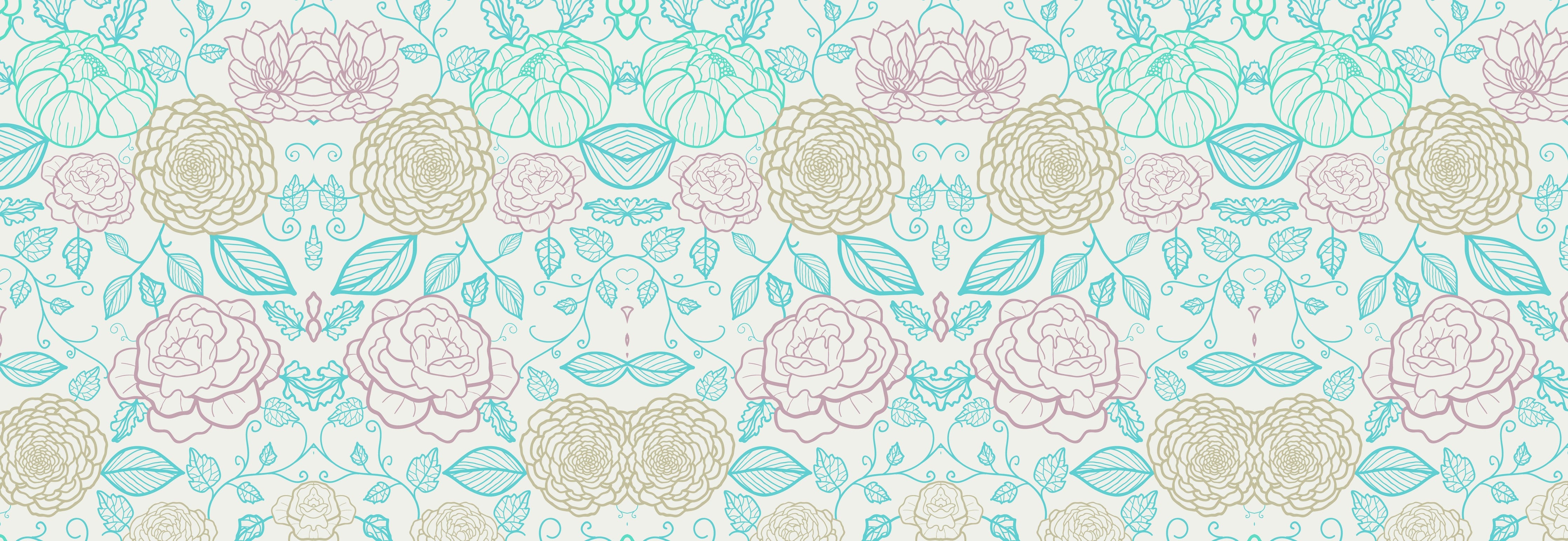 Waschbecken-Rückwand-Florales Lineart Muster Pastell