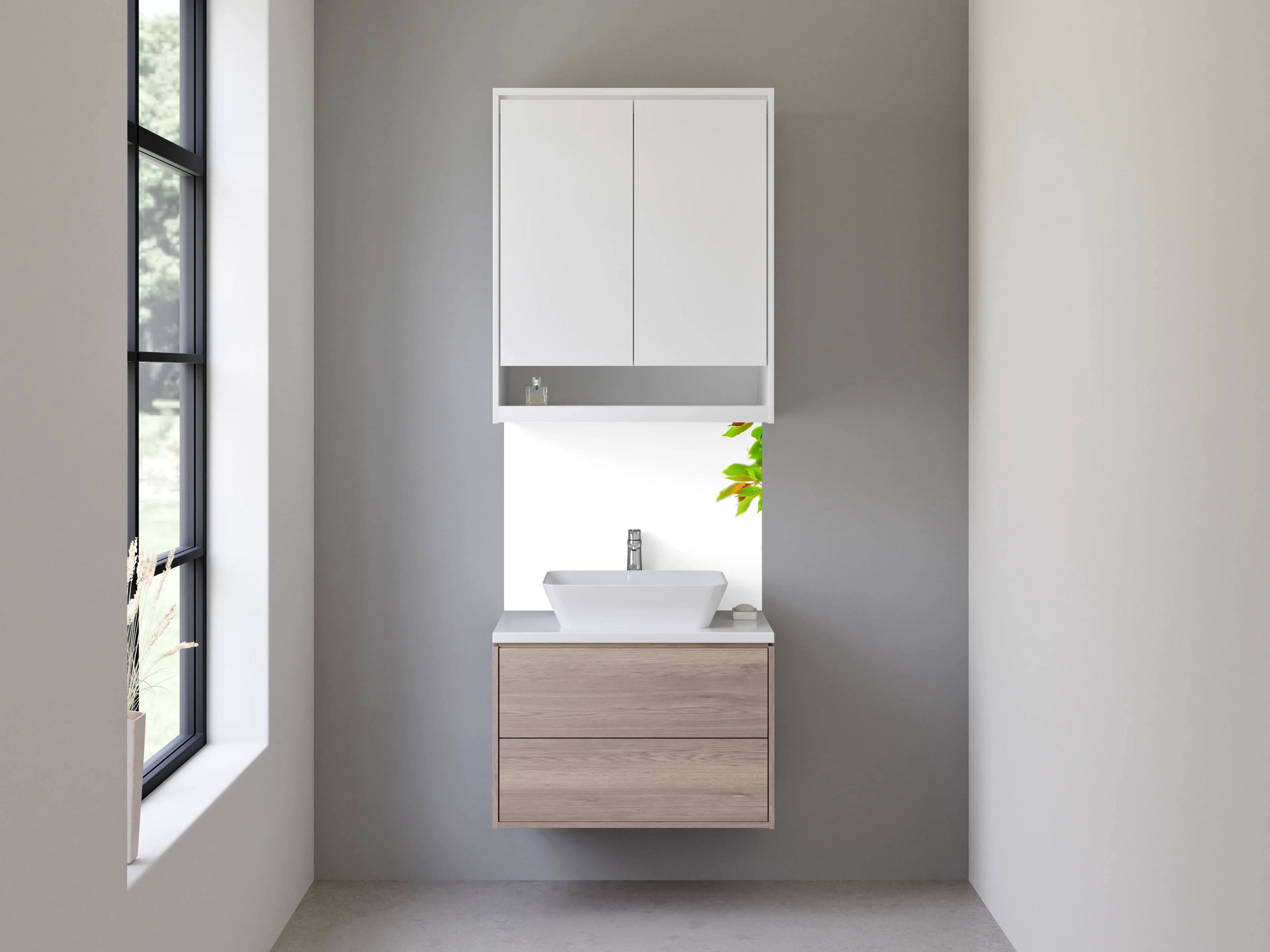 Waschbecken-Rückwand - Frühlingshafte Blüten und Blätter