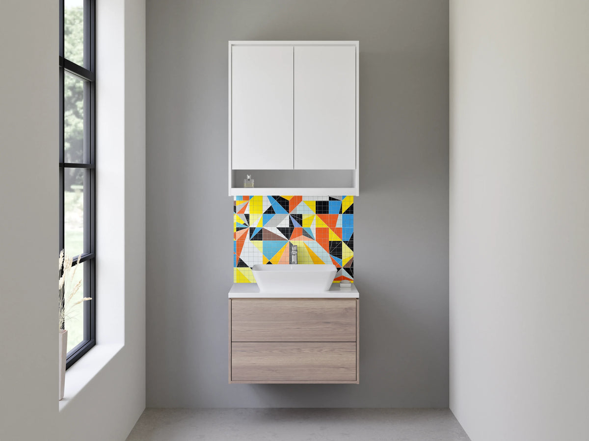 Waschbecken-Rückwand - Geometrische Mosaik Kunst für Küche