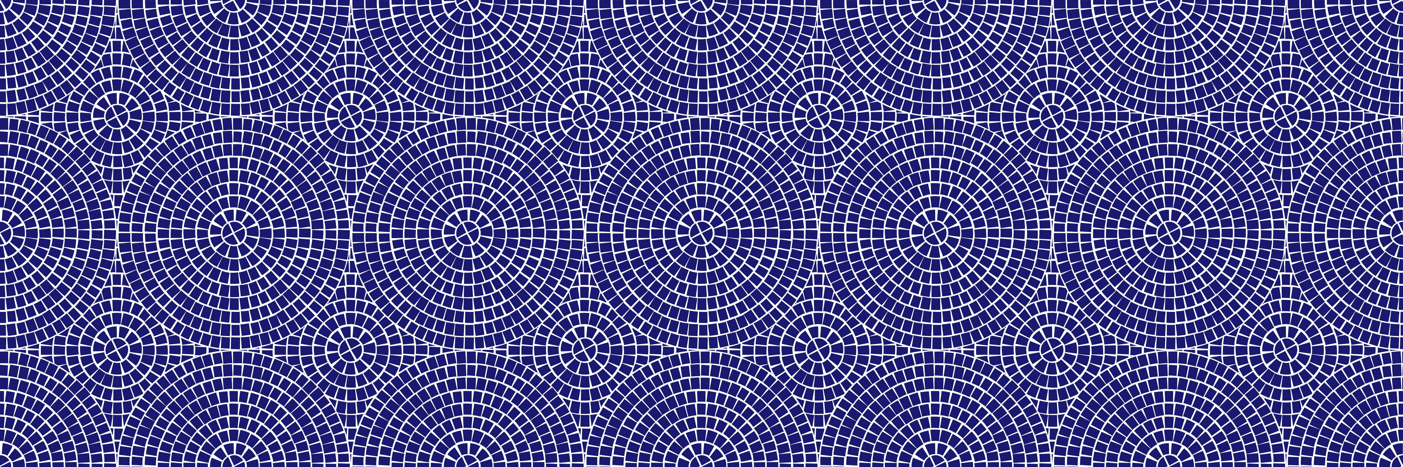 Waschbecken-Rückwand-Geometrisches Retro-Mosaik Blau Weiß