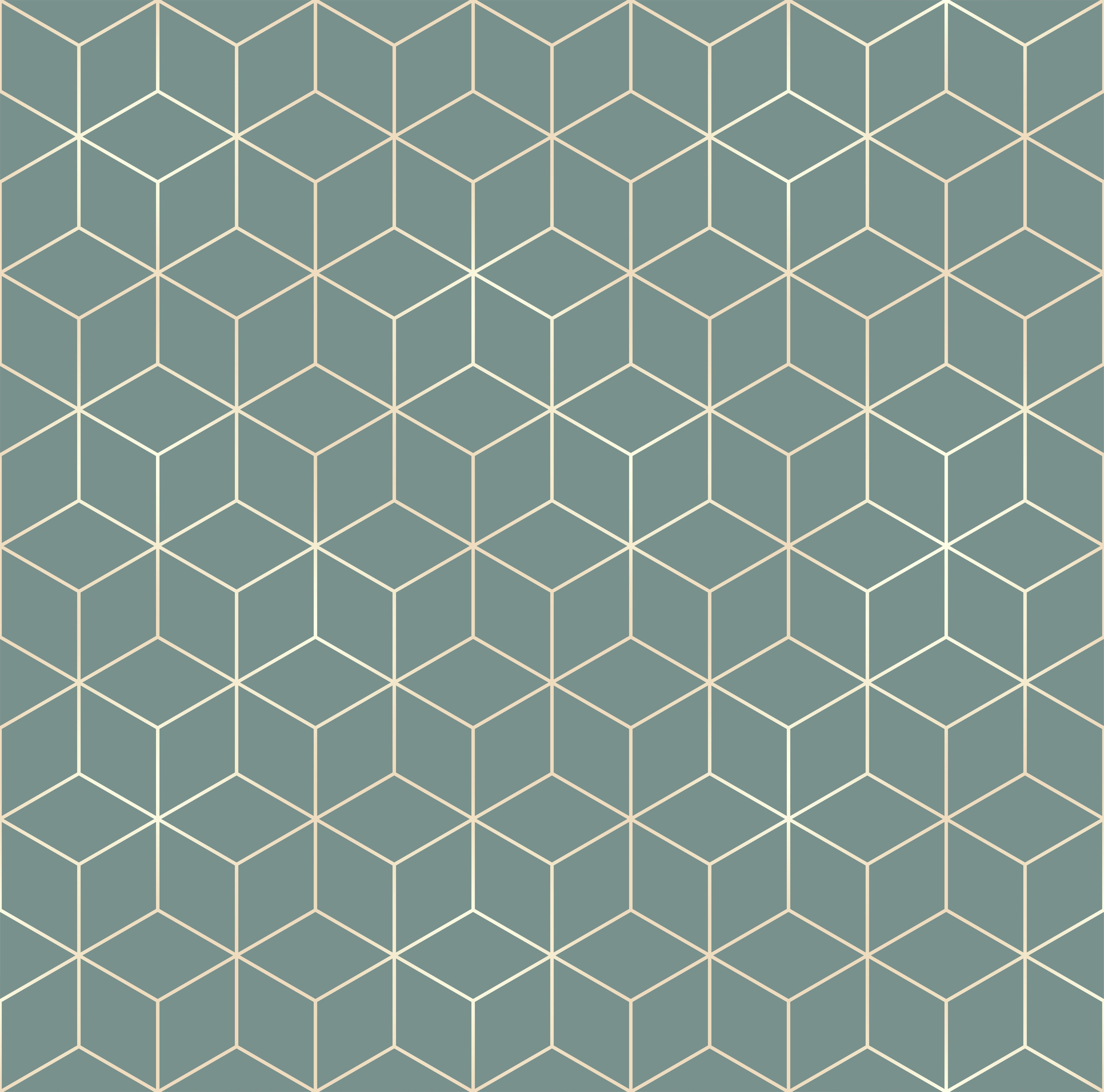 Waschbecken-Rückwand-Geometrisches Würfelmuster blau-grau