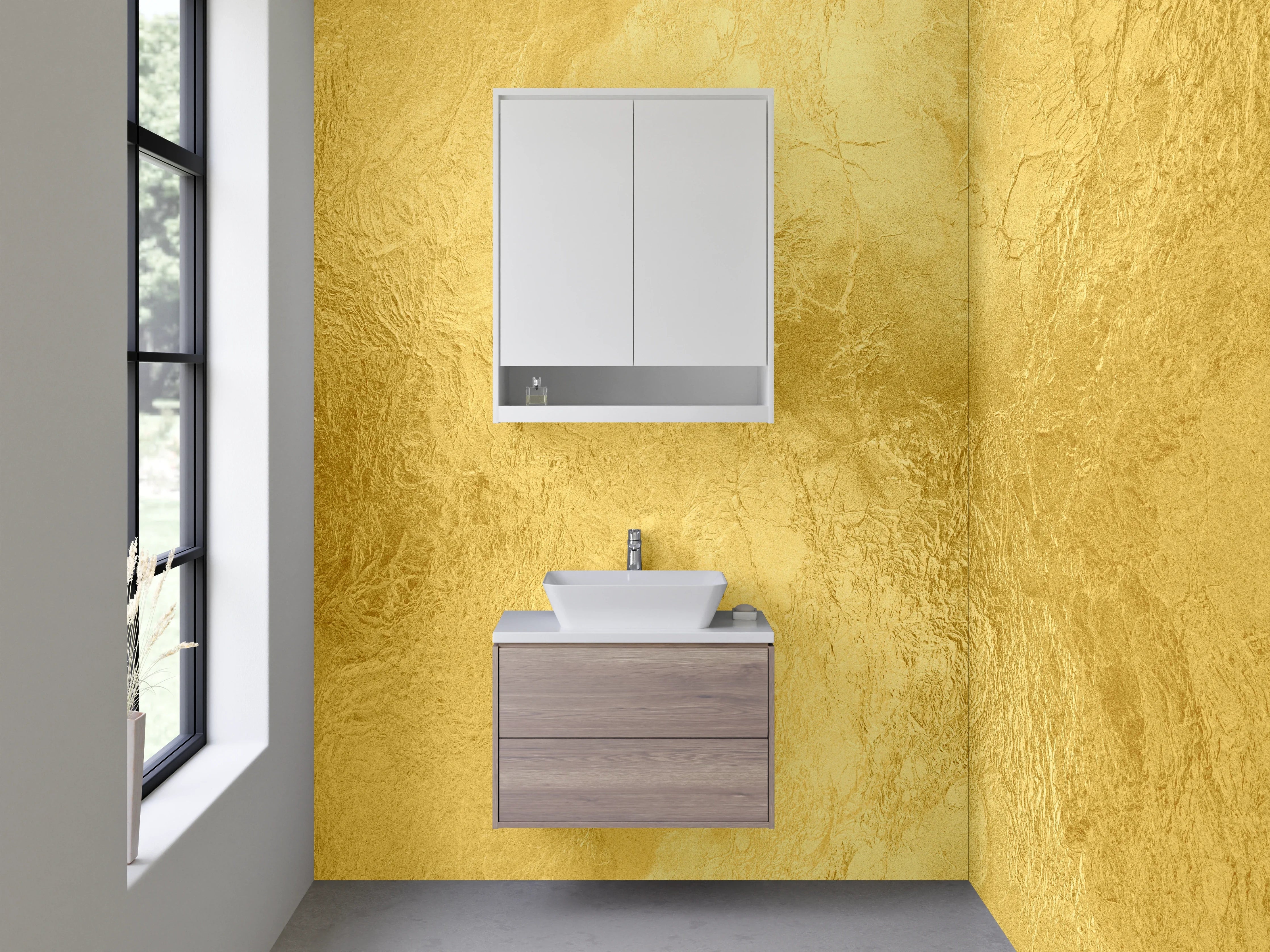 Waschbecken-Rückwand - Goldene Struktur Optik