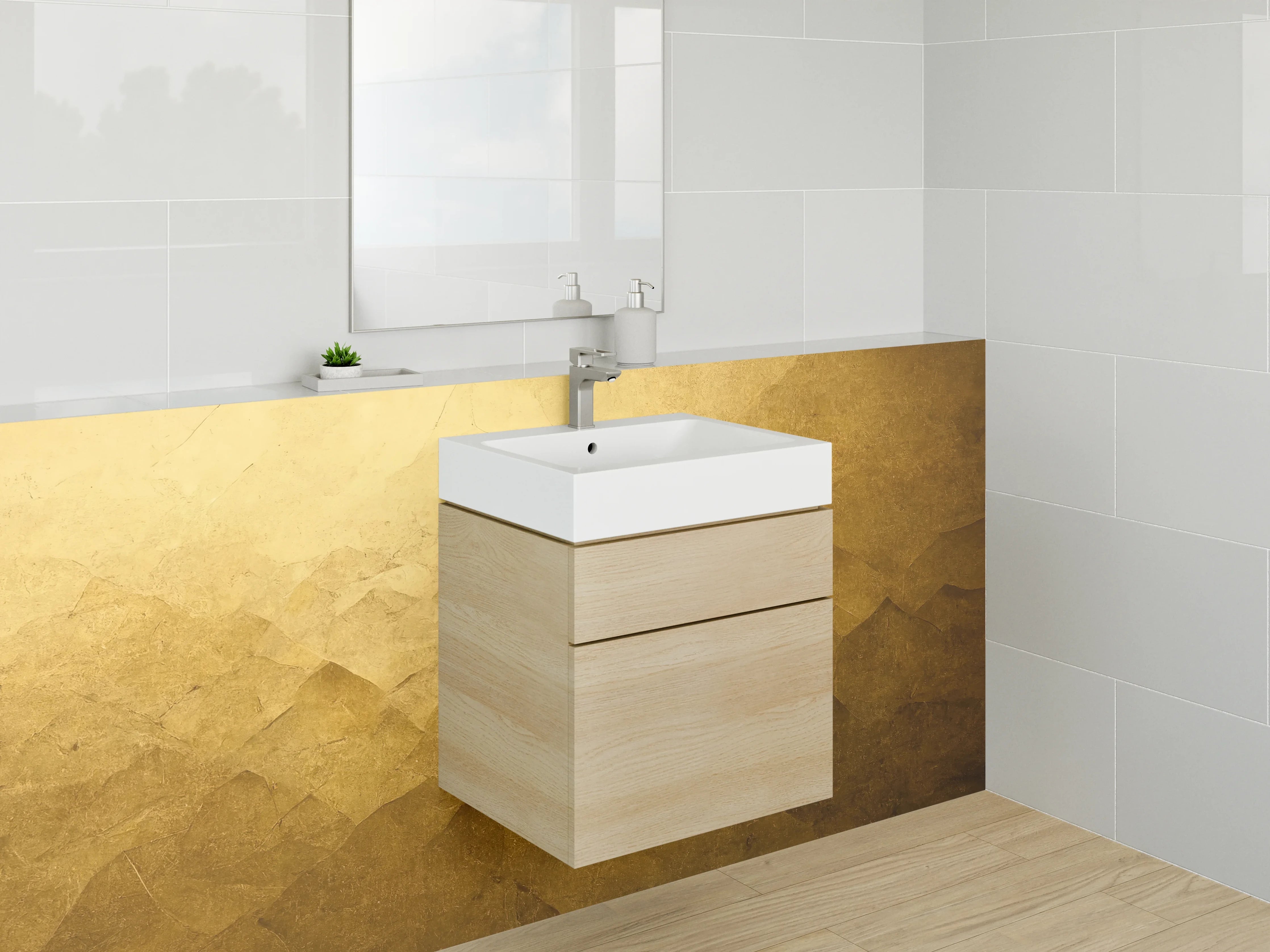 Waschbecken-Rückwand - Goldene abstrakte Struktur