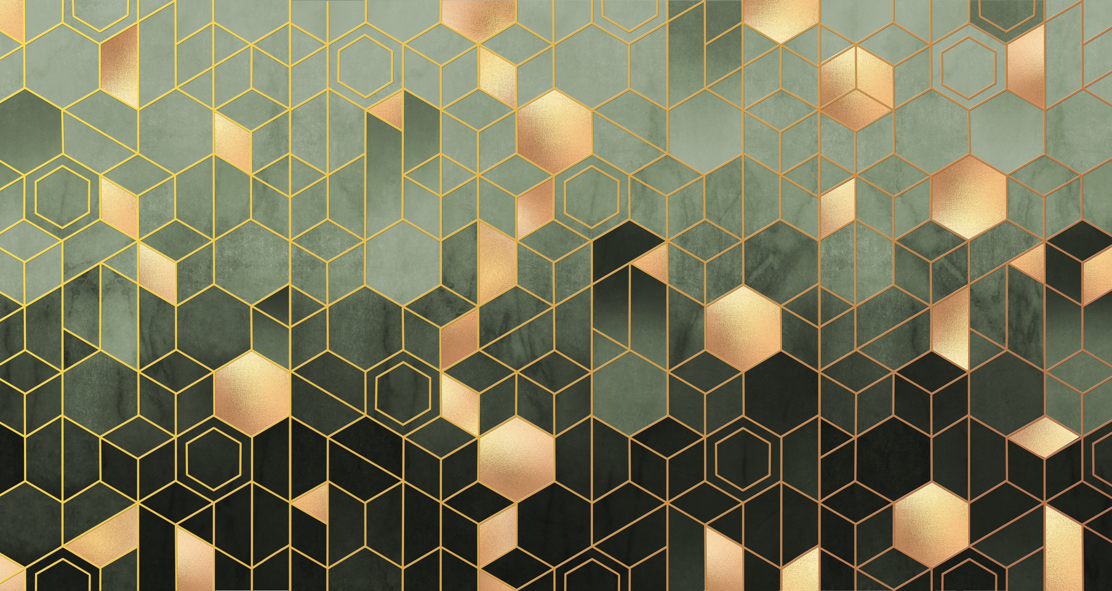 Waschbecken-Rückwand-Goldenes geometrisches Muster Art Deko