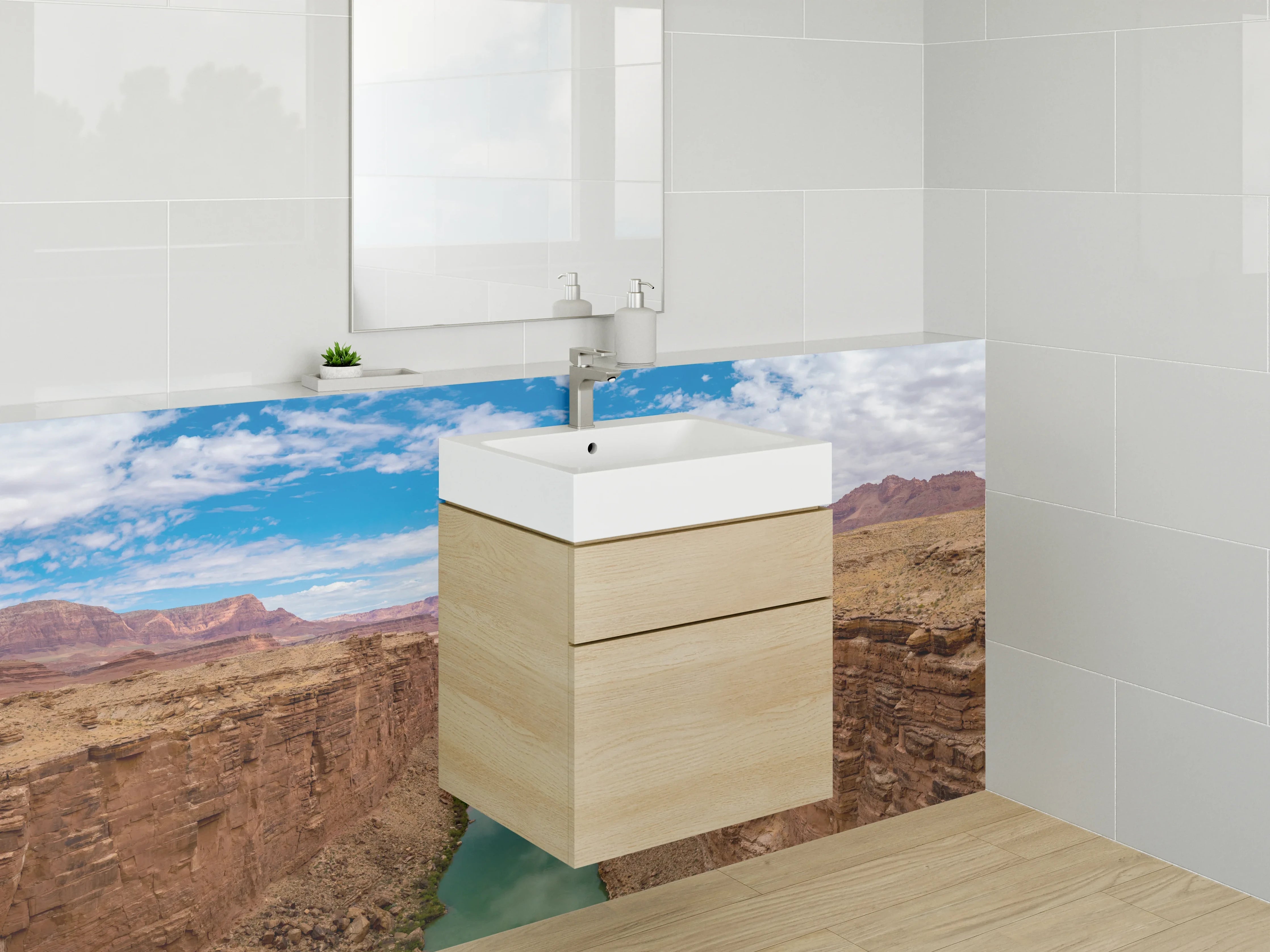 Waschbecken-Rückwand - Grand Canyon mit Fluss und Himmel