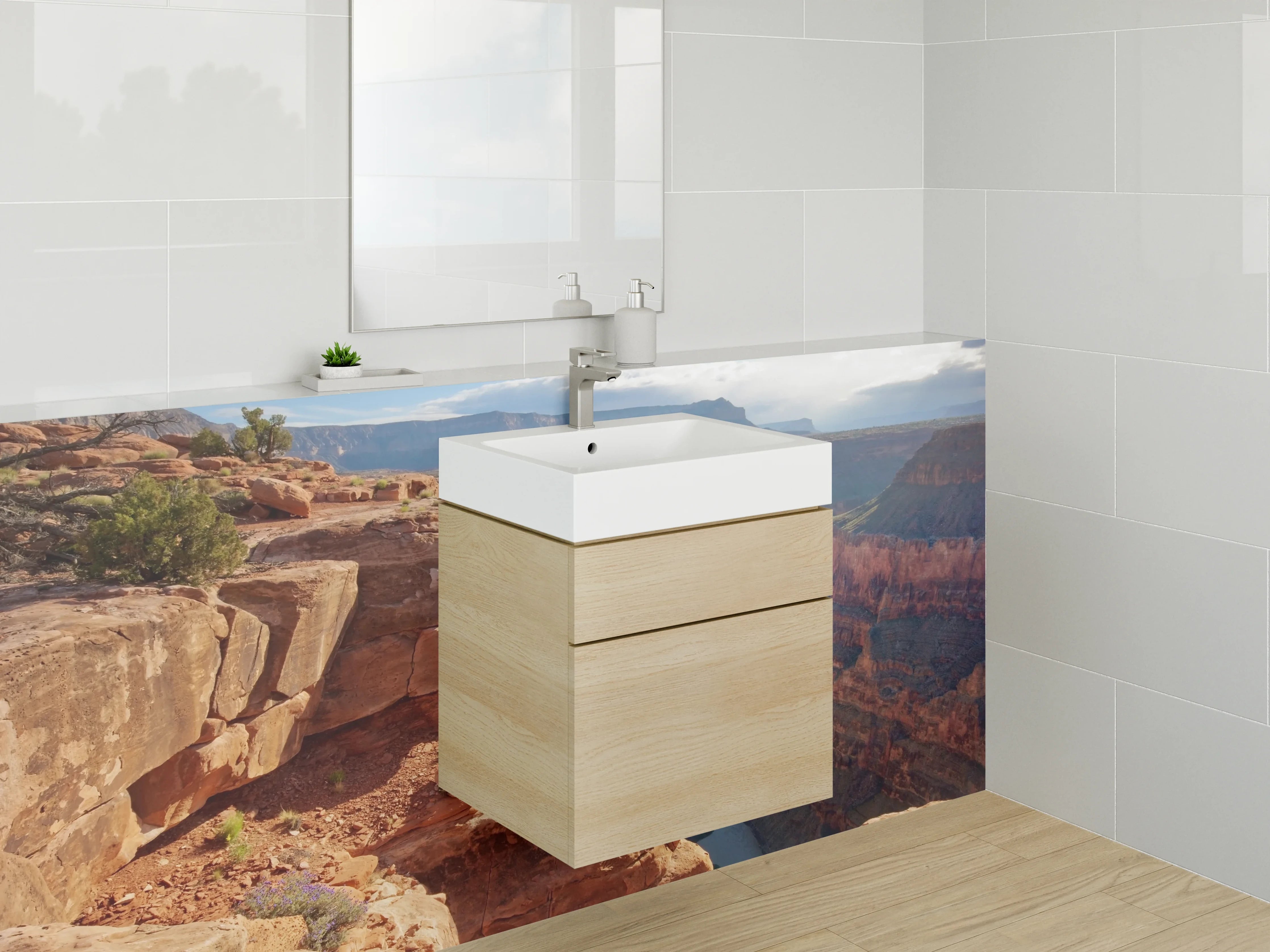 Waschbecken-Rückwand - Grand Canyon mit Flussblick