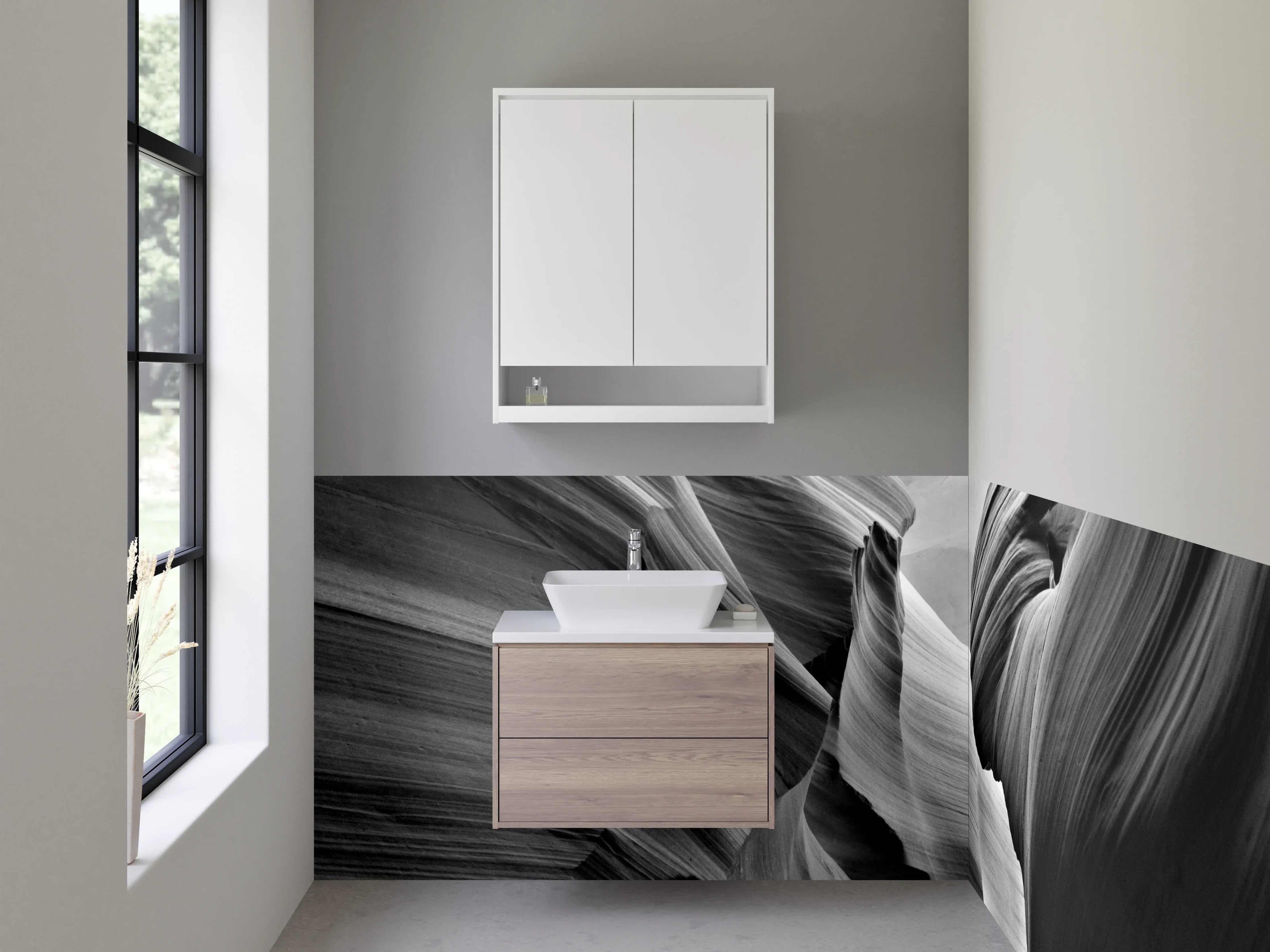 Waschbecken-Rückwand - Graue Akzente für dein Bad Zukunftsdesign